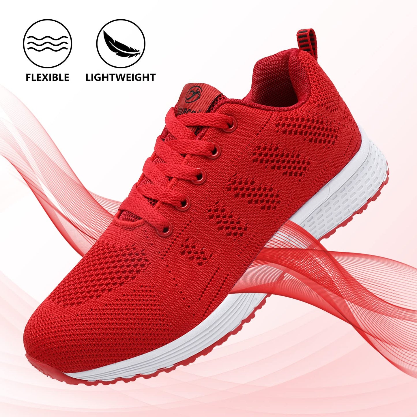 ANBIWANGLUO Damen Turnschuhe Sportliche Laufschuhe Schnürschuhe Atmungsaktive Outdoor Cross Trainer zum Joggen