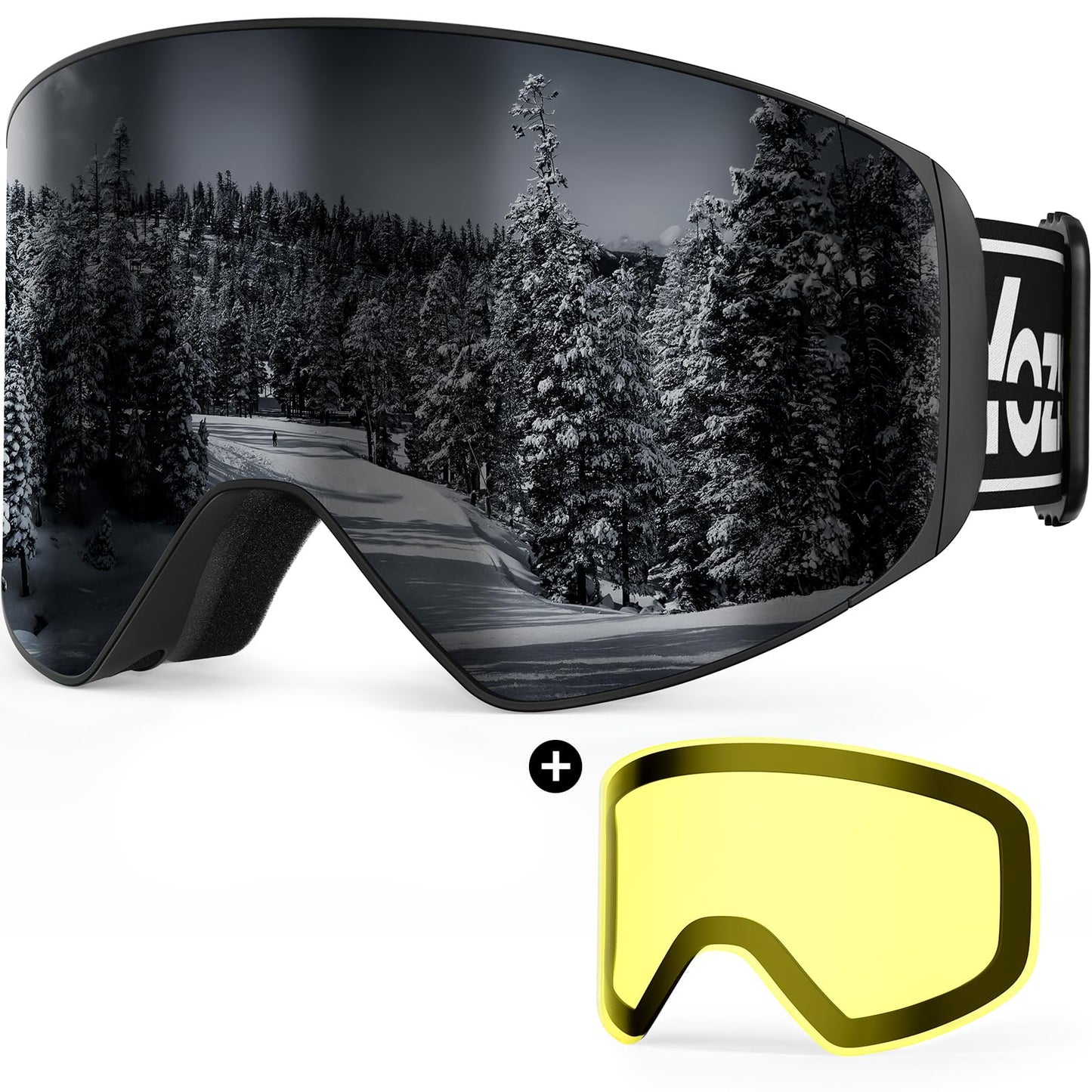 YOZISS OTG Ski Goggles for Men and Women, Magnetic Snowboard Goggles Anti-Fog & 100% UV Protection, OTG Ski Goggles Snow Goggles for Skiing & Winter Sports