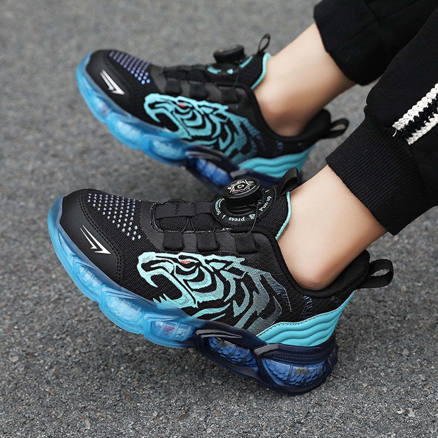 Kinder Sneaker Laufschuhe Mode Jungen Sportschuhe Tigermotiv Turnschuhe Bequem Atmungsaktiv Leicht Outdoor Sport Freizeit Schuhe Joggingschuhe Größe 28-39