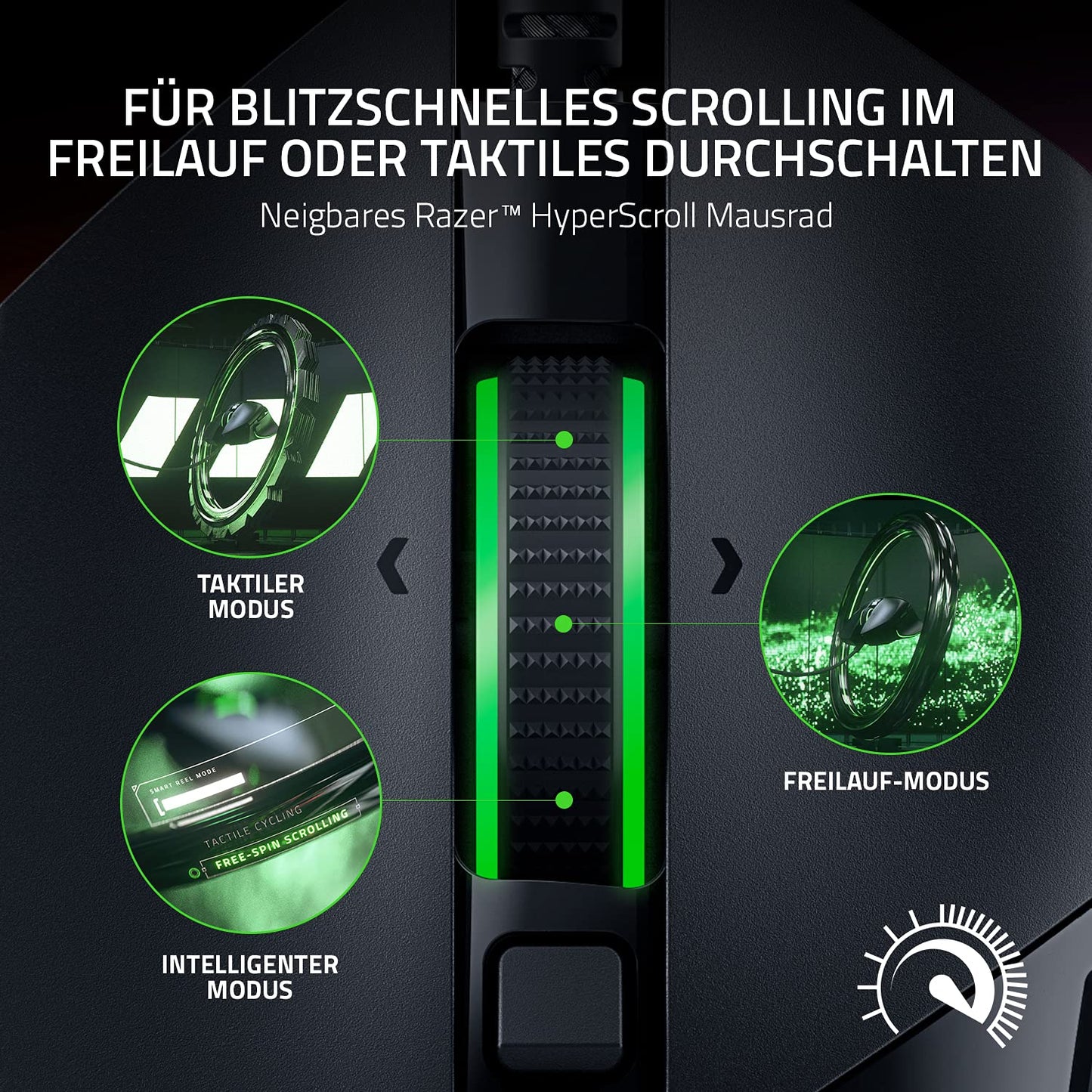 Razer Basilisk V3 - Kabelgebundene, anpassbare Gaming Maus mit Chroma RGB für PC/Mac (10+1 programmierbare Tasten, neigbares HyperScroll Mausrad, ergonomisches Design) Schwarz