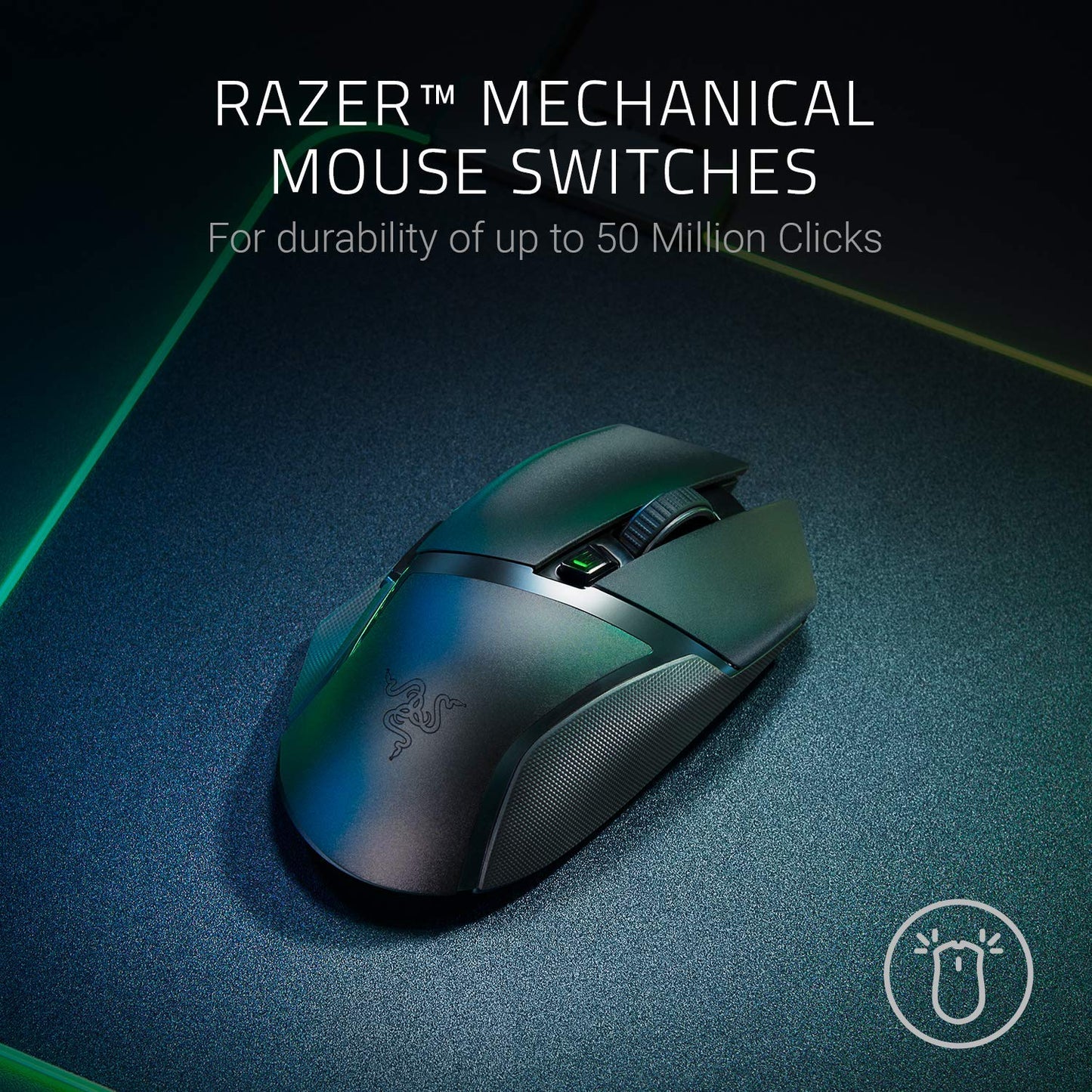 Razer Basilisk V3 - Kabelgebundene, anpassbare Gaming Maus mit Chroma RGB für PC/Mac (10+1 programmierbare Tasten, neigbares HyperScroll Mausrad, ergonomisches Design) Schwarz