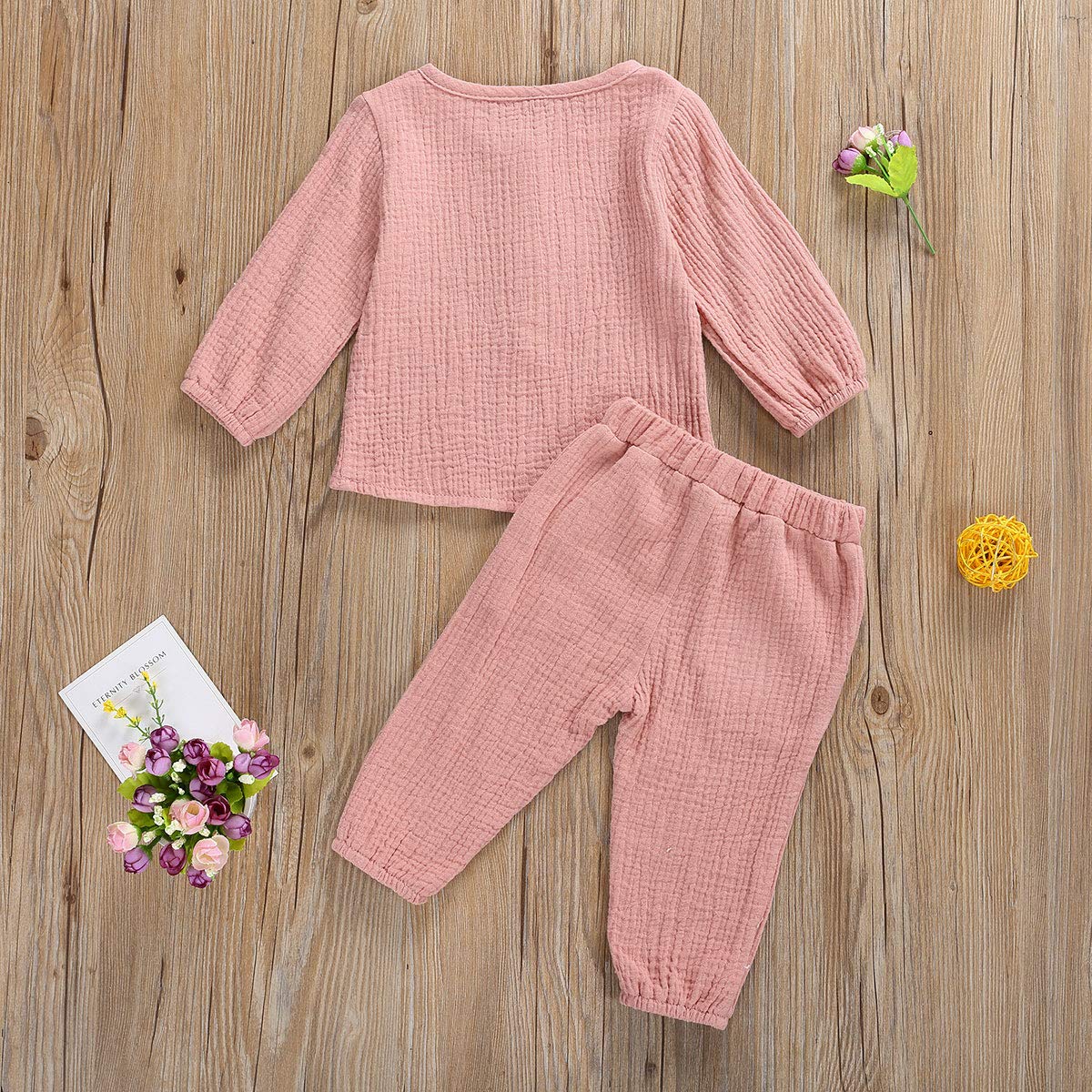 Geagodelia Babykleidung Set Baby Jungen Mädchen Kleidung Outfit T-Shirt Top + Hose Shorts Neugeborene Weiche Einfarbige Babyset T-47740