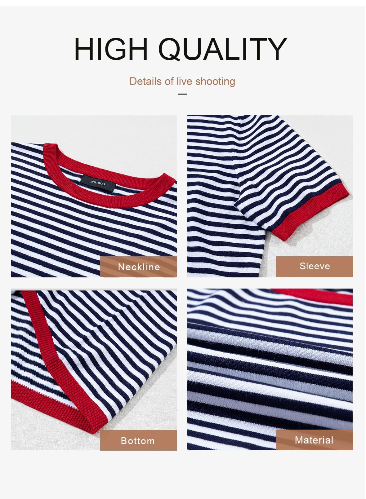 Cuptacc Tshirt Damen Baumwolle Shirt Damen Oberteile Sommer Gestreiftes Rundhals Basic Tops Kurzarm Tunika Damen Blusen Elegant Weiß Schwarz