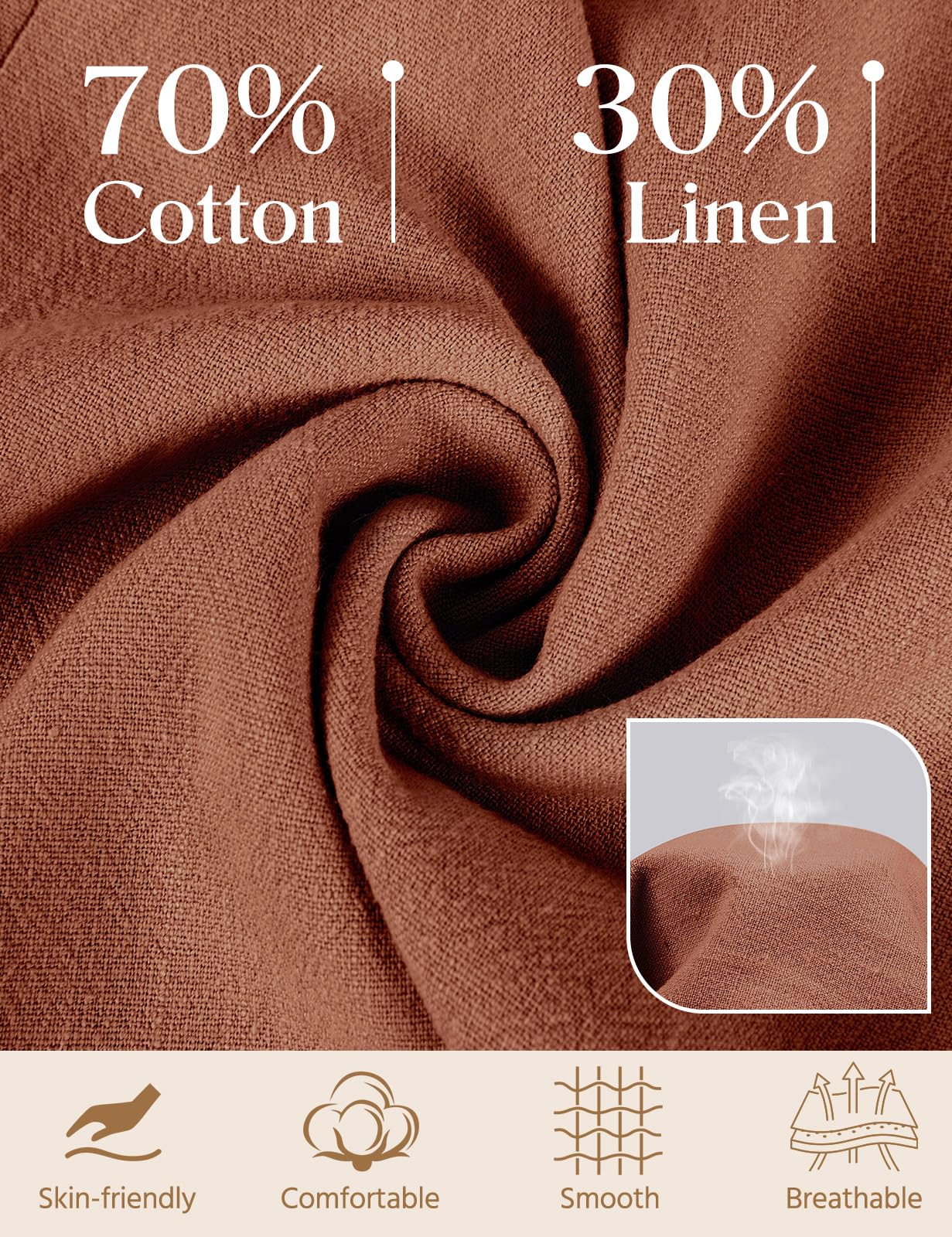 Niwicee Leinenhose Damen Sommer Baumwolle Leinen Hose High Waist Geradem Lose Casual Sommerhose mit Taschen Elastisch Hohe Taille Freizeithose Strandhose Lang Leichte