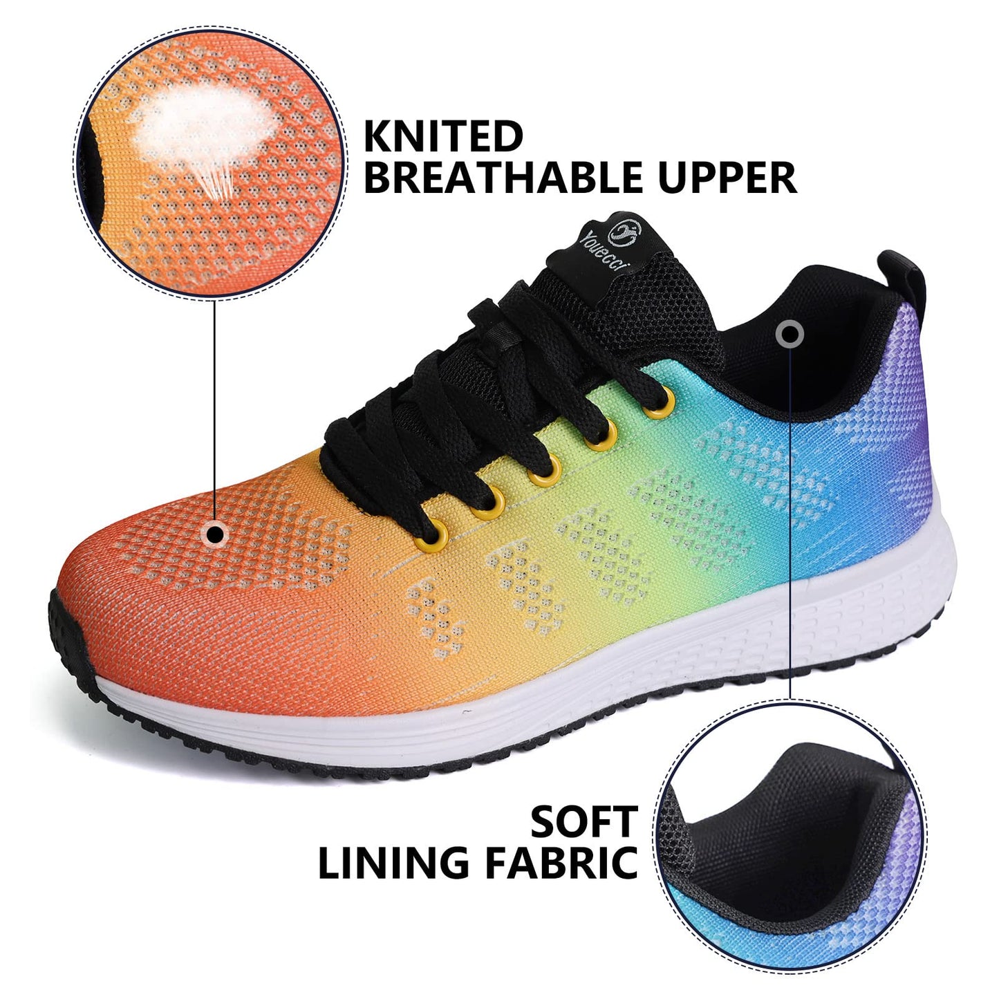 ANBIWANGLUO Damen Turnschuhe Sportliche Laufschuhe Schnürschuhe Atmungsaktive Outdoor Cross Trainer zum Joggen