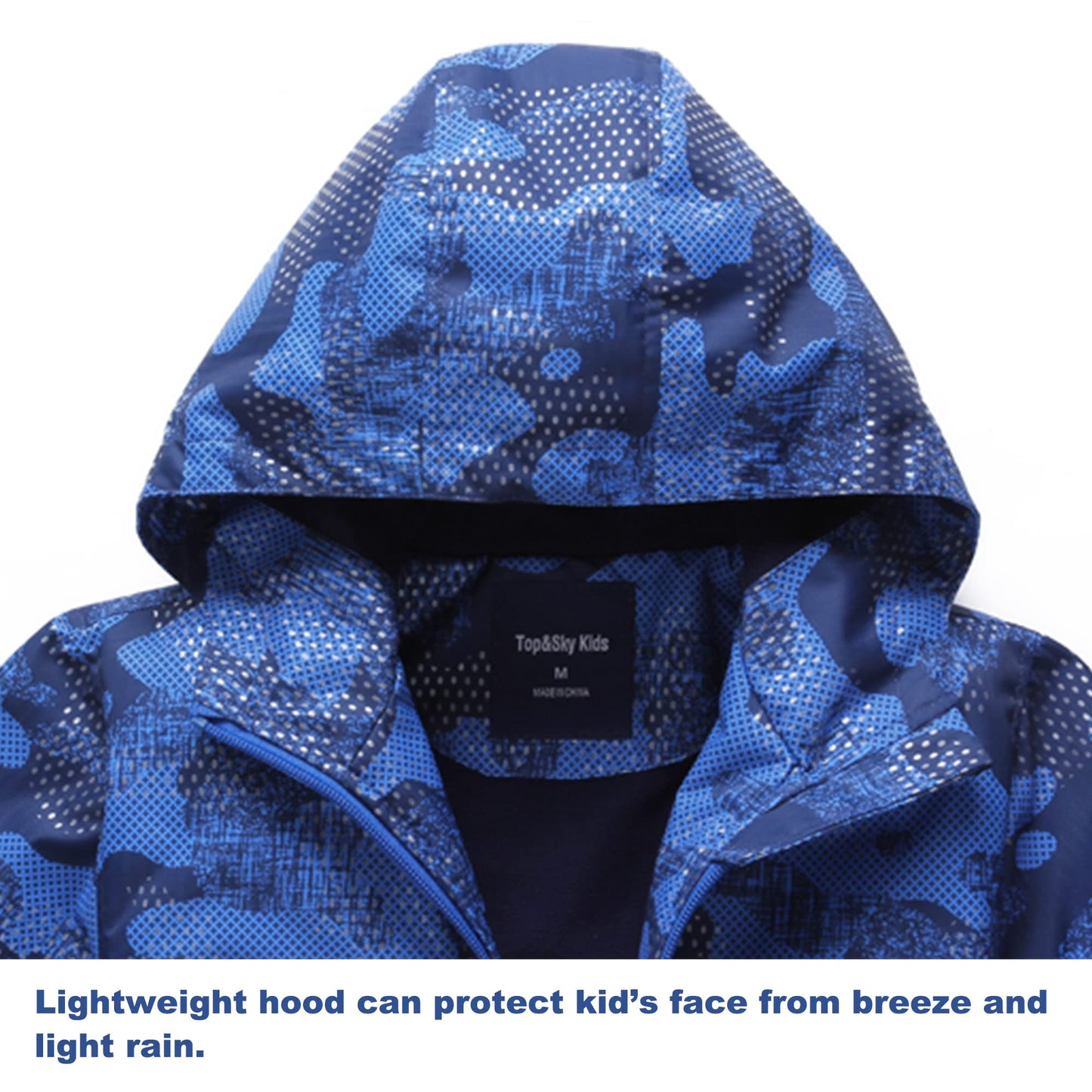 Regenjacke Kinder, Kapuzen Outdoor Wasserdichte Jacke Jungen Softshelljacke Kinder Fleecefütterung Übergangsjacke Gefütterte Regenjacke Regenmantel mit Kapuze 9-10 Jahre