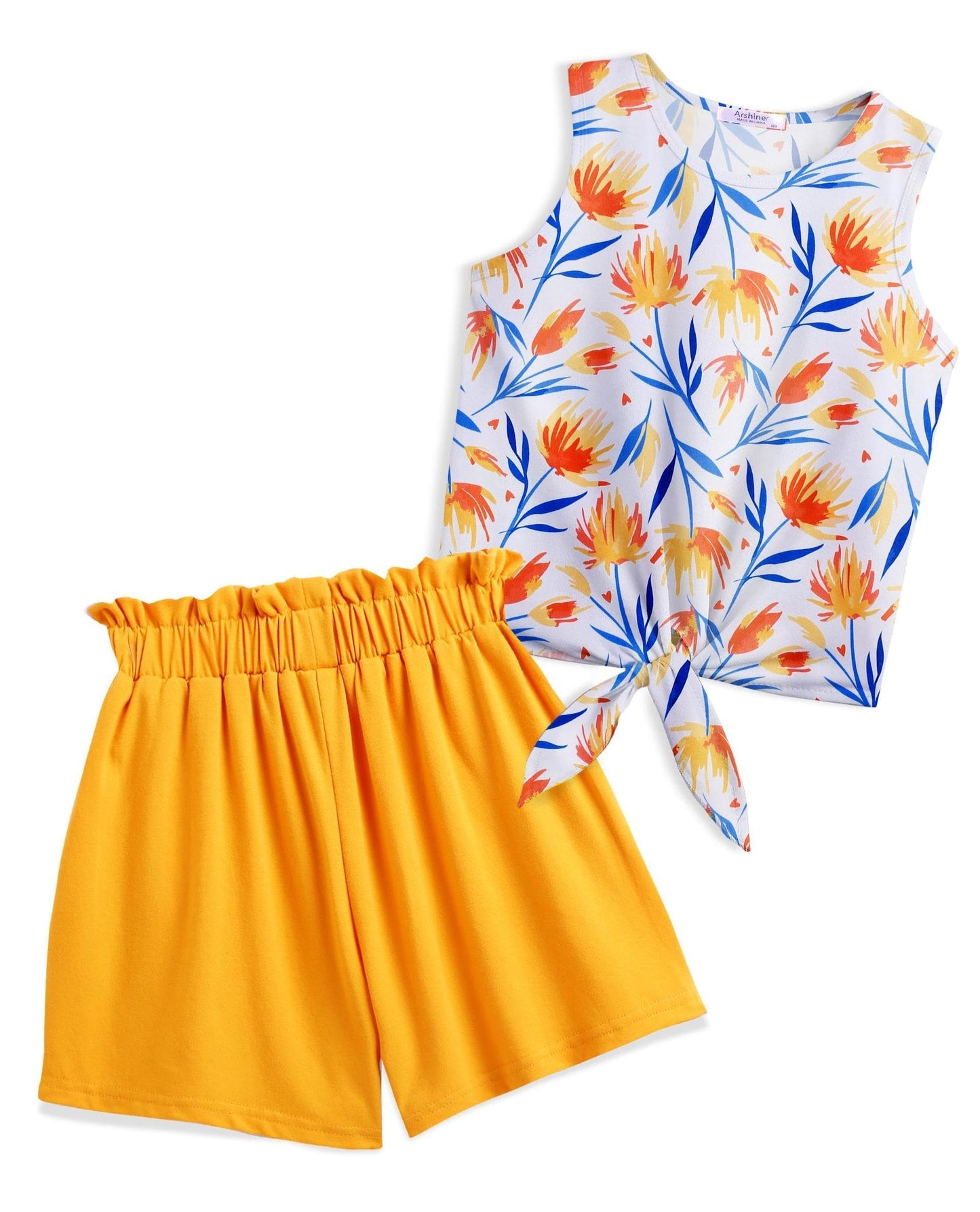 Arshiner Mädchen Tanktops mit Shorts Set Kinder Sommer Bekleidungssets Lässige Mode Ärmelloses T-Shirts Kleidung Sets für Mädchen