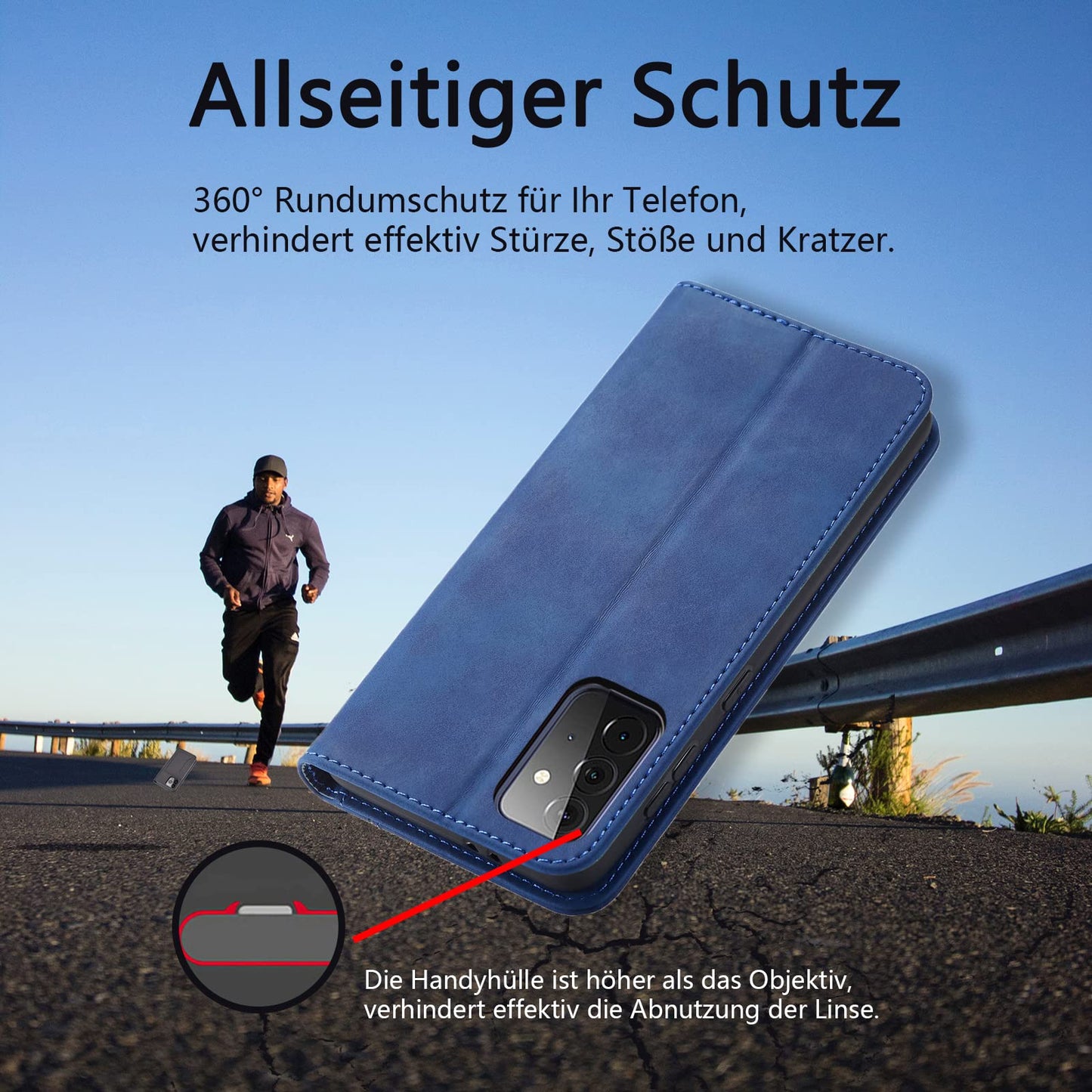 S. Dawezo Hülle für Samsung Galaxy S22 Plus, Premium Leder magnetische Handyhülle mit Ständer, Kartenfach und Brieftasche, Shock Absorbing, kompatibel mit Samsung S22 Plus-Kaffee