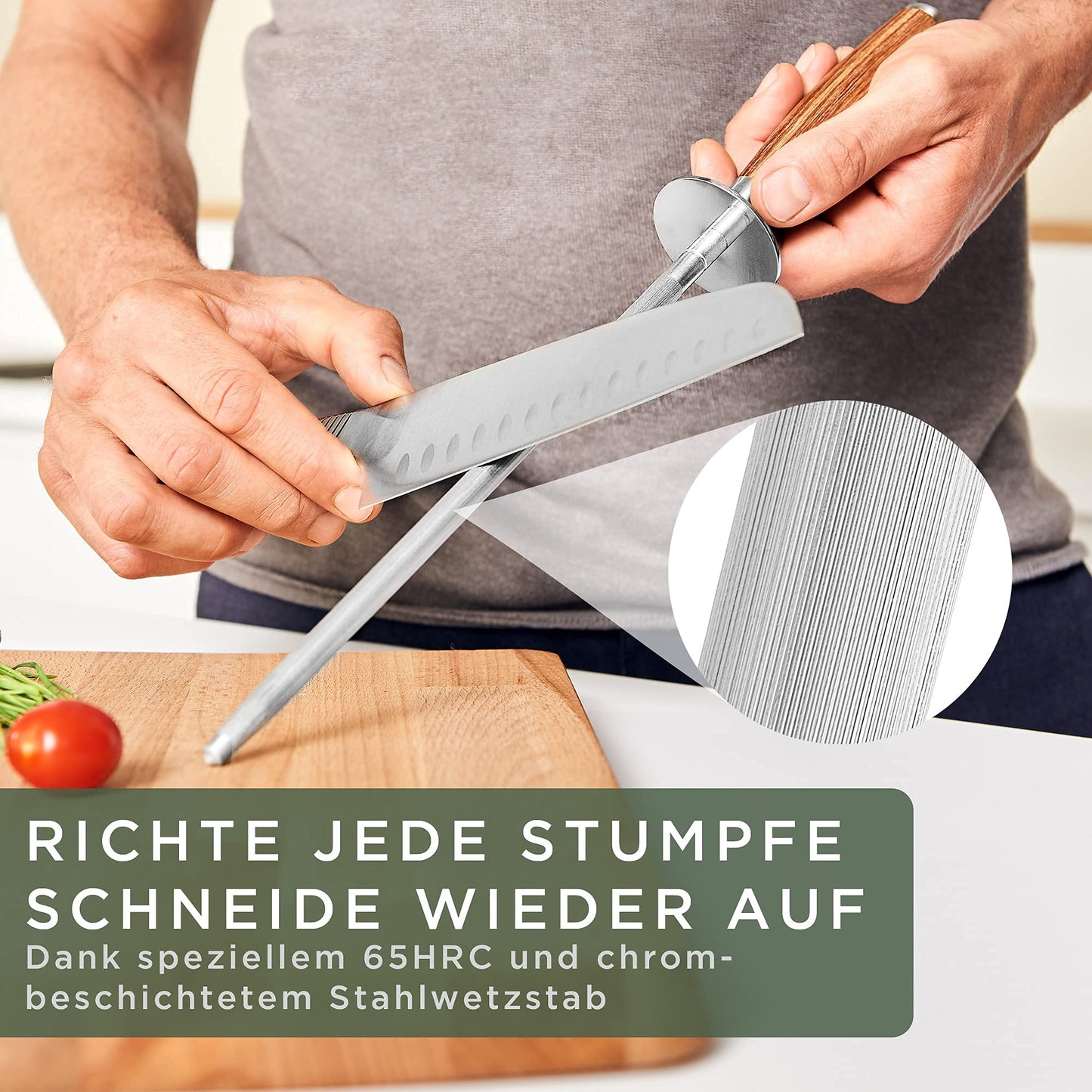 WALDWERK Küchenhelfer Set aus Teakholz - 4 teiliges Kochlöffel Set mit Pfannenwender, Holzlöffel, Nudelschöpfer und Halterung - Kochlöffel Holz - Pfannenwender Holz - Kochutensilien Set