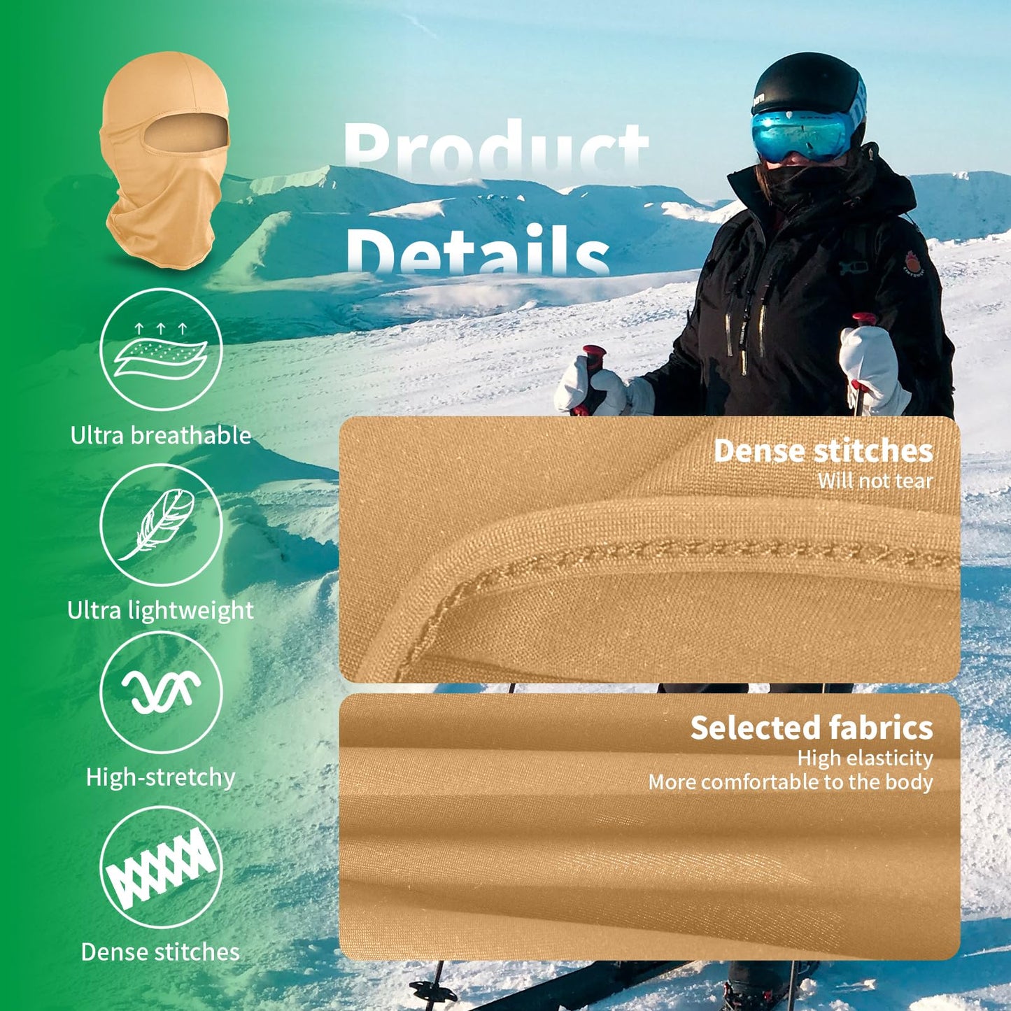 LONGKING Sturmhauben,Skimaske,Balaclava für Damen und Herren–UV-Schutz,Winddicht Warm,Motorradfahren,Snowboarden für Radfahren Outdoor Sports