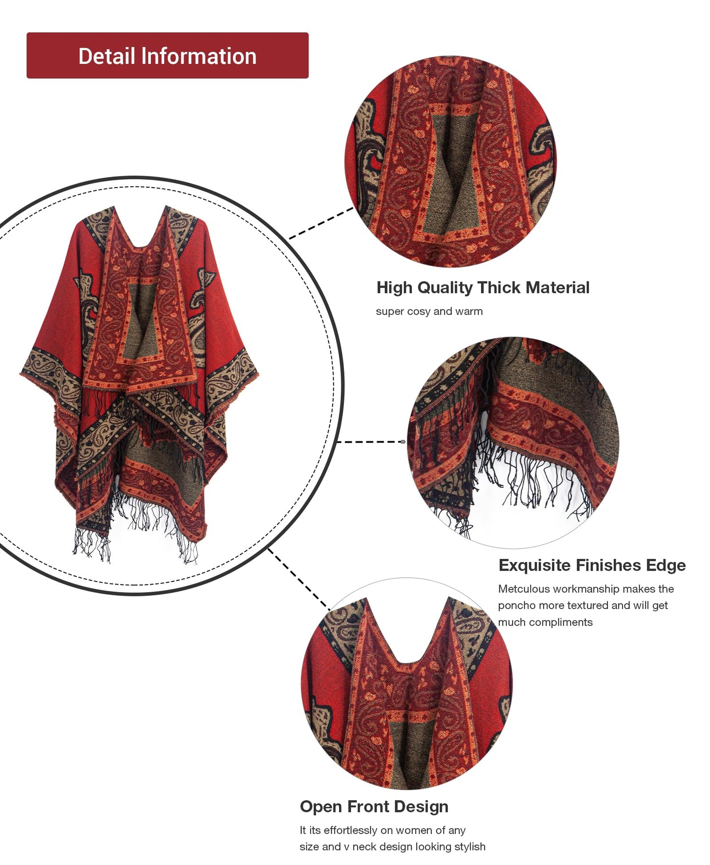 DiaryLook Damen Poncho Schal Winter Cardigan Übergroße Cape Elegant Poncho Für Frauen Umhang Damen Warm Geschenk Für Mutter
