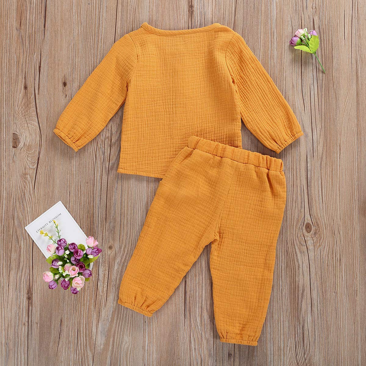 Geagodelia Babykleidung Set Baby Jungen Mädchen Kleidung Outfit T-Shirt Top + Hose Shorts Neugeborene Weiche Einfarbige Babyset T-47740