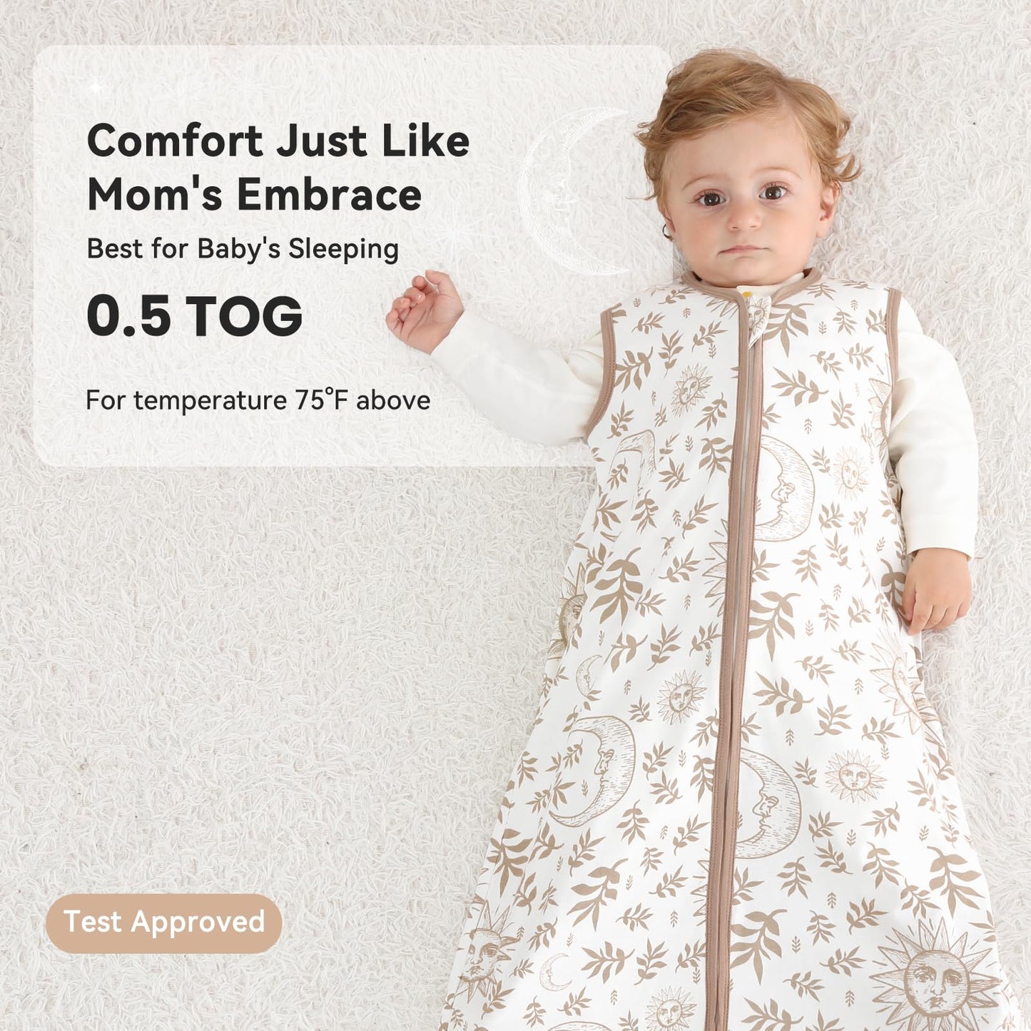 Unnivoll Schlafsack Baby 1.5 Tog Babyschlafsack 0-6 Monate 2er Pack Schlafsack Winter Herbst 67 cm für Jungen Mädchen Neugeborene Kaffee