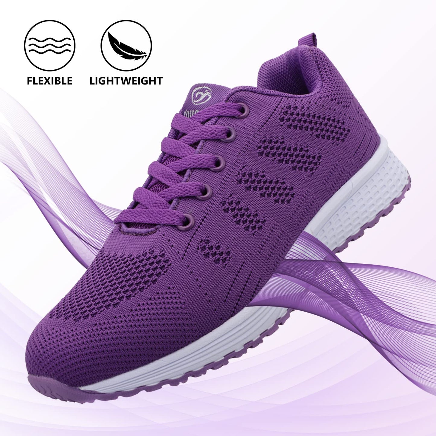 ANBIWANGLUO Damen Turnschuhe Sportliche Laufschuhe Schnürschuhe Atmungsaktive Outdoor Cross Trainer zum Joggen