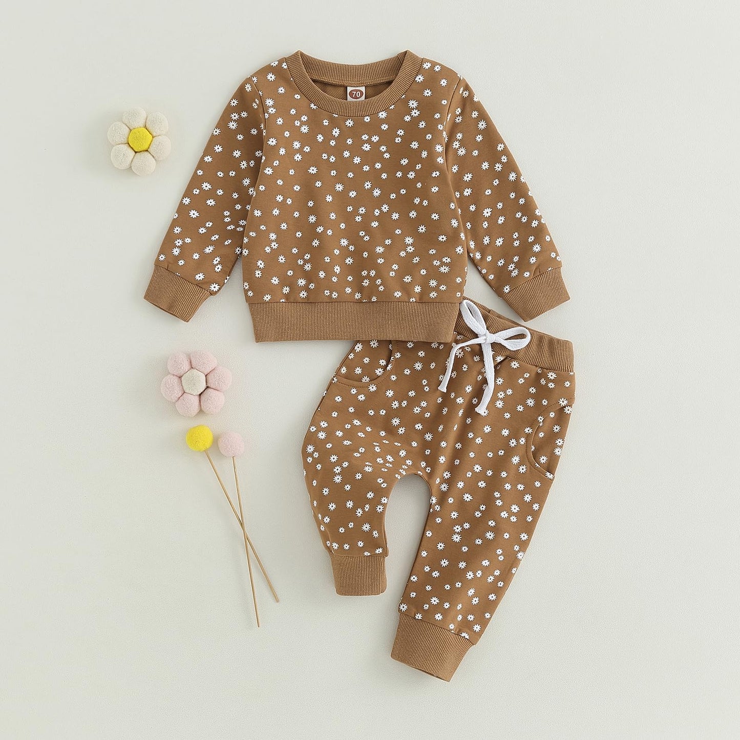Himllauen Baby Mädchen Kleidung Sweatshirt + Lange Hose Zweiteiler Babykleidung Set Kleinkind Outfits