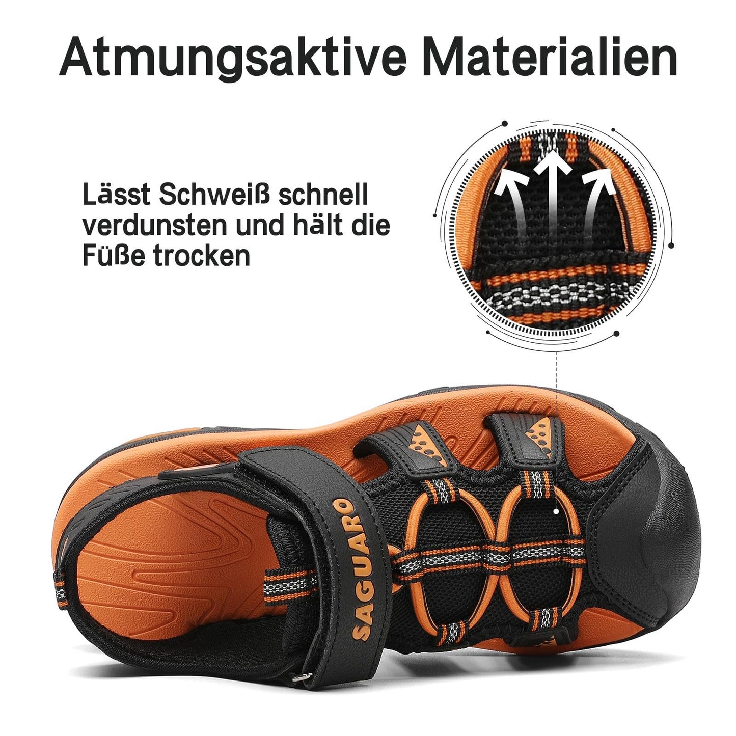 SAGUARO Kinder Sandalen für Jungen Mädchen Trekkingandalen Atmungsaktiv Rutschfest Wandersandalen