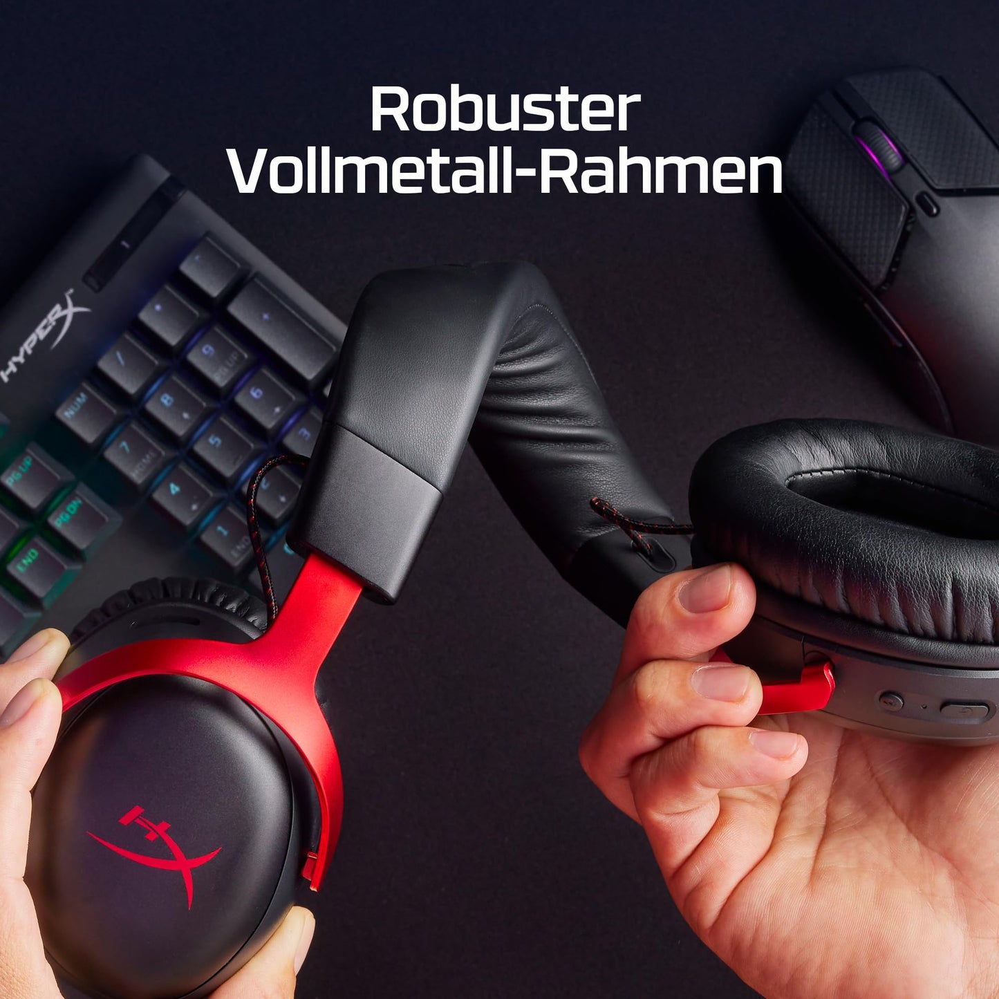HyperX Cloud III – Kabelgebundenes Gaming-Headset, PC, PS5, Xbox Series X|S, abgewinkelte 53mm-Treiber, DTS, Memory-Schaum, Stabiler Rahmen, ultraklares 10mm-Mikrofon, USB-C, USB-A, 3,5mm, Schwarz