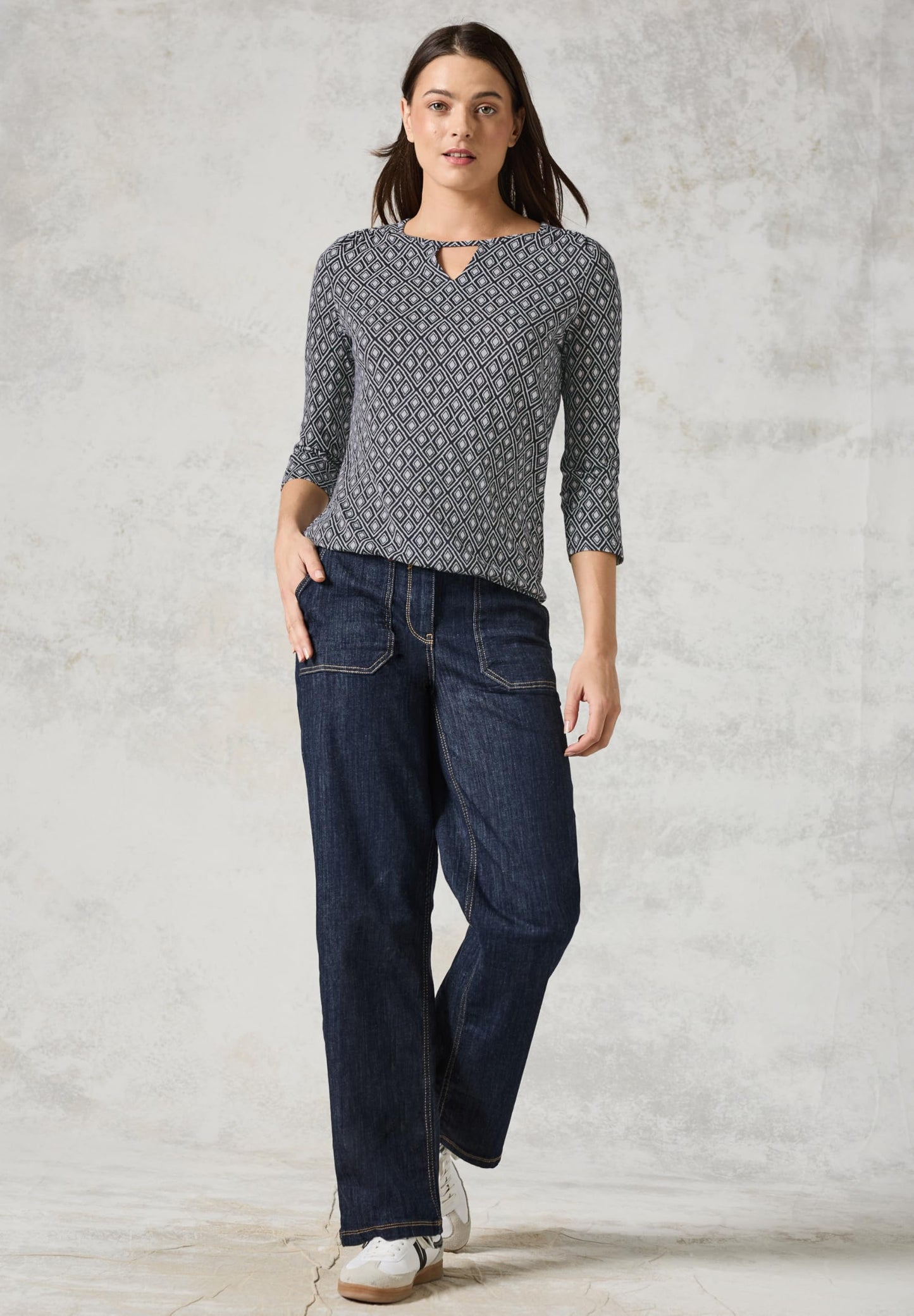 Cecil Damen Langarmshirt mit Cut Out