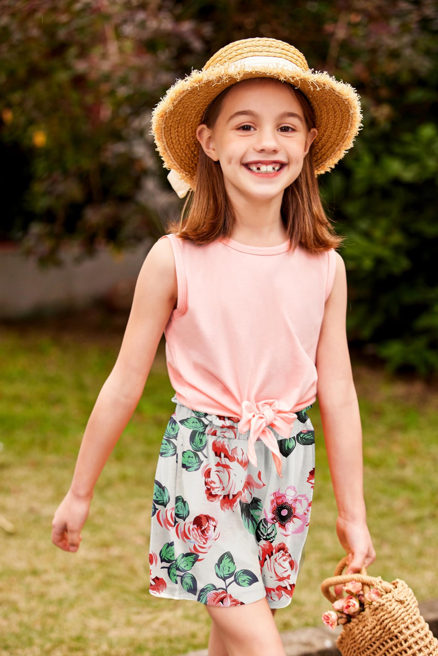 Arshiner Mädchen Tanktops mit Shorts Set Kinder Sommer Bekleidungssets Lässige Mode Ärmelloses T-Shirts Kleidung Sets für Mädchen