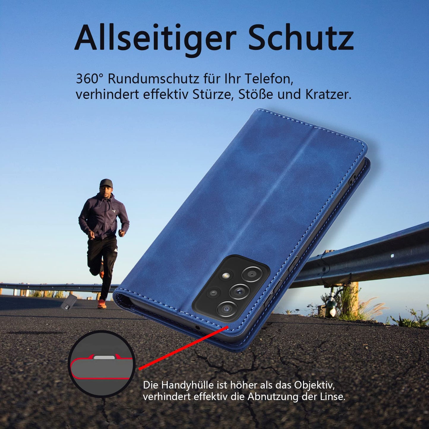 S. Dawezo Hülle für Samsung Galaxy S22 Plus, Premium Leder magnetische Handyhülle mit Ständer, Kartenfach und Brieftasche, Shock Absorbing, kompatibel mit Samsung S22 Plus-Kaffee
