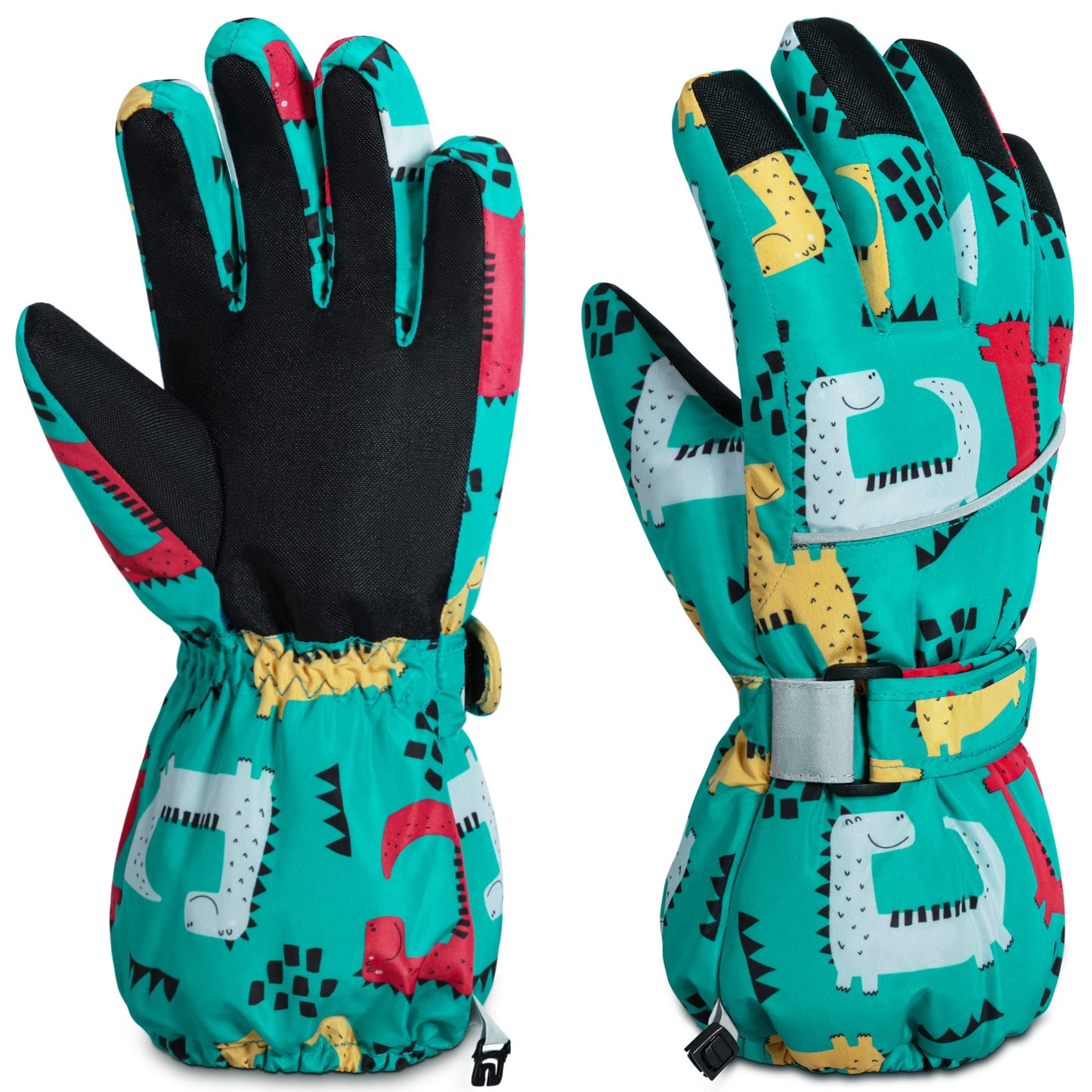 ThxToms Children's Ski Gloves, Winter Ski Gloves, -15°C, Windproof, Waterproof, Warm, Oxford Palm, Thickened for Cold Weather, Outdoor Sports, Snowboarding, Skiing, for Boys and Girls