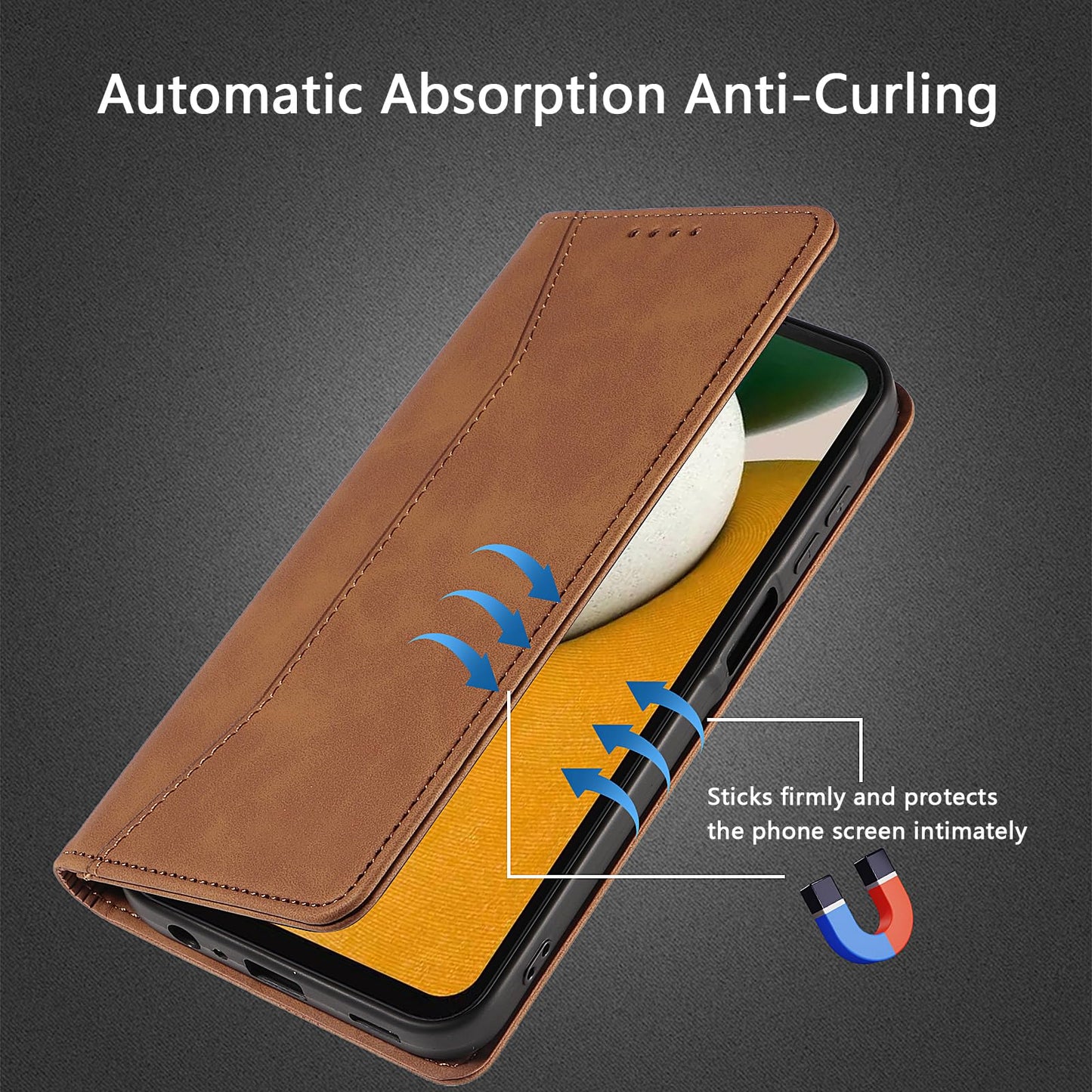 S. Dawezo Hülle für Samsung Galaxy S22 Plus, Premium Leder magnetische Handyhülle mit Ständer, Kartenfach und Brieftasche, Shock Absorbing, kompatibel mit Samsung S22 Plus-Kaffee
