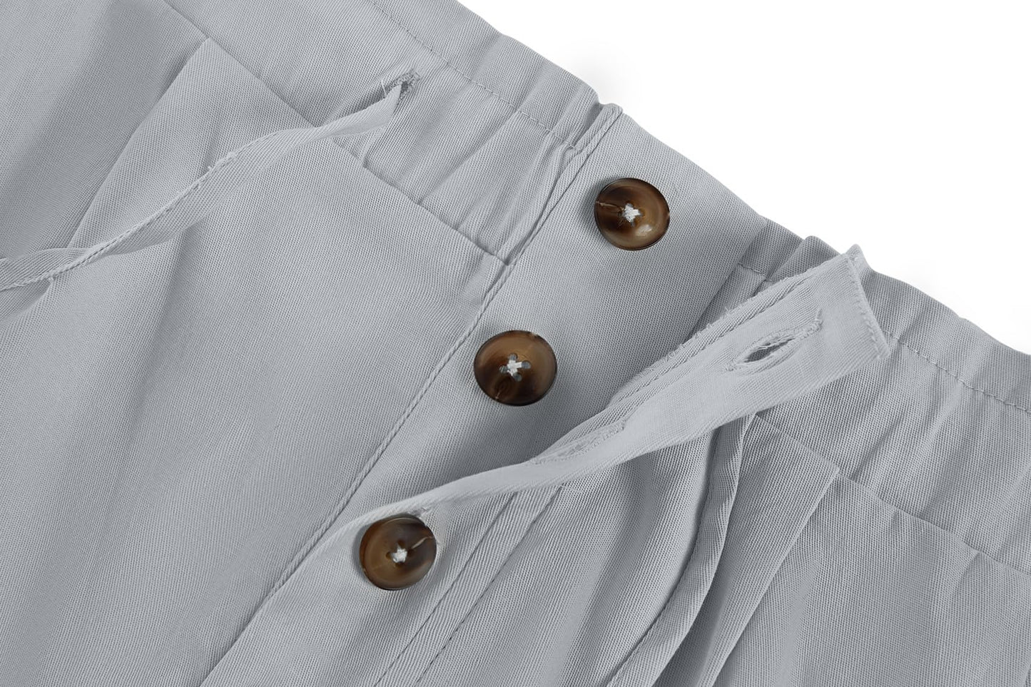 Damen Shorts Hohe Taille Paperbag Kurze Hose Lose A Linie Sommerhose mit Weiten Beinen