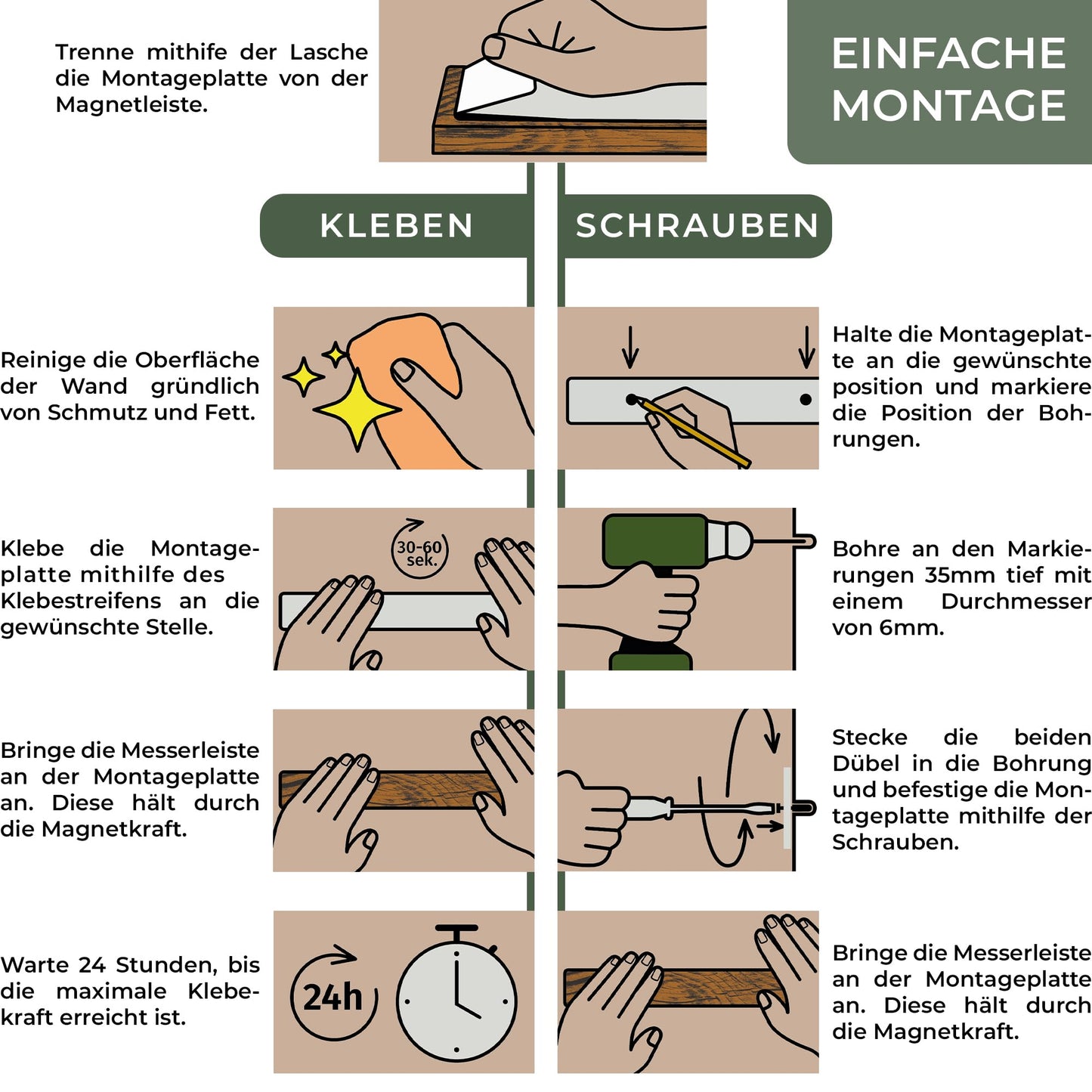 WALDWERK Küchenhelfer Set aus Teakholz - 4 teiliges Kochlöffel Set mit Pfannenwender, Holzlöffel, Nudelschöpfer und Halterung - Kochlöffel Holz - Pfannenwender Holz - Kochutensilien Set