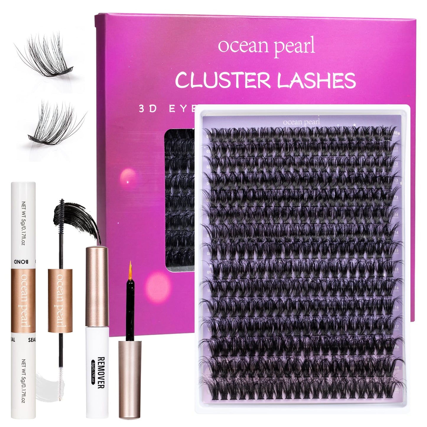 Wimpern Extensions 120 Büschel DIY Lash Extension Set Einzelne Wimpern mit Wimpernkleber und Pinzette für Anfänger Wimpernverlängerung zu Hause Individual Lashes 10-16mm C/D Curl - OP01