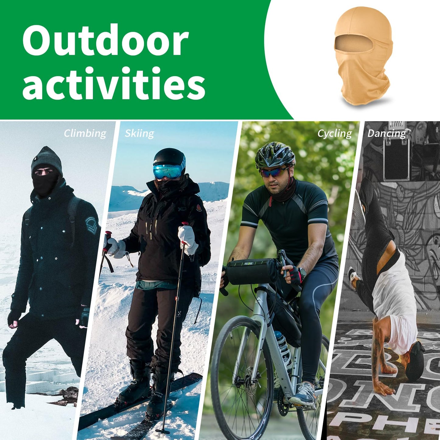LONGKING Sturmhauben,Skimaske,Balaclava für Damen und Herren–UV-Schutz,Winddicht Warm,Motorradfahren,Snowboarden für Radfahren Outdoor Sports