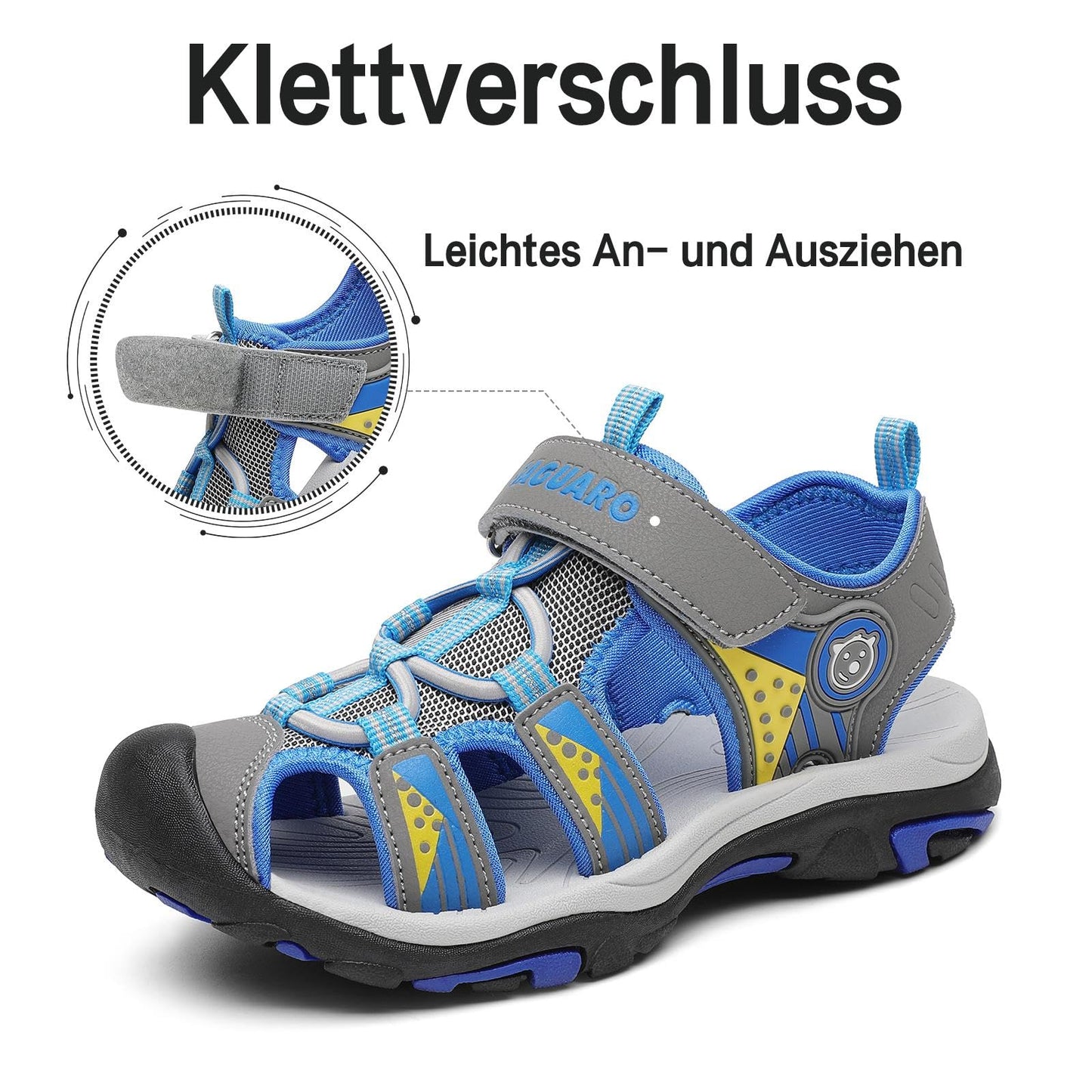 SAGUARO Kinder Sandalen für Jungen Mädchen Trekkingandalen Atmungsaktiv Rutschfest Wandersandalen