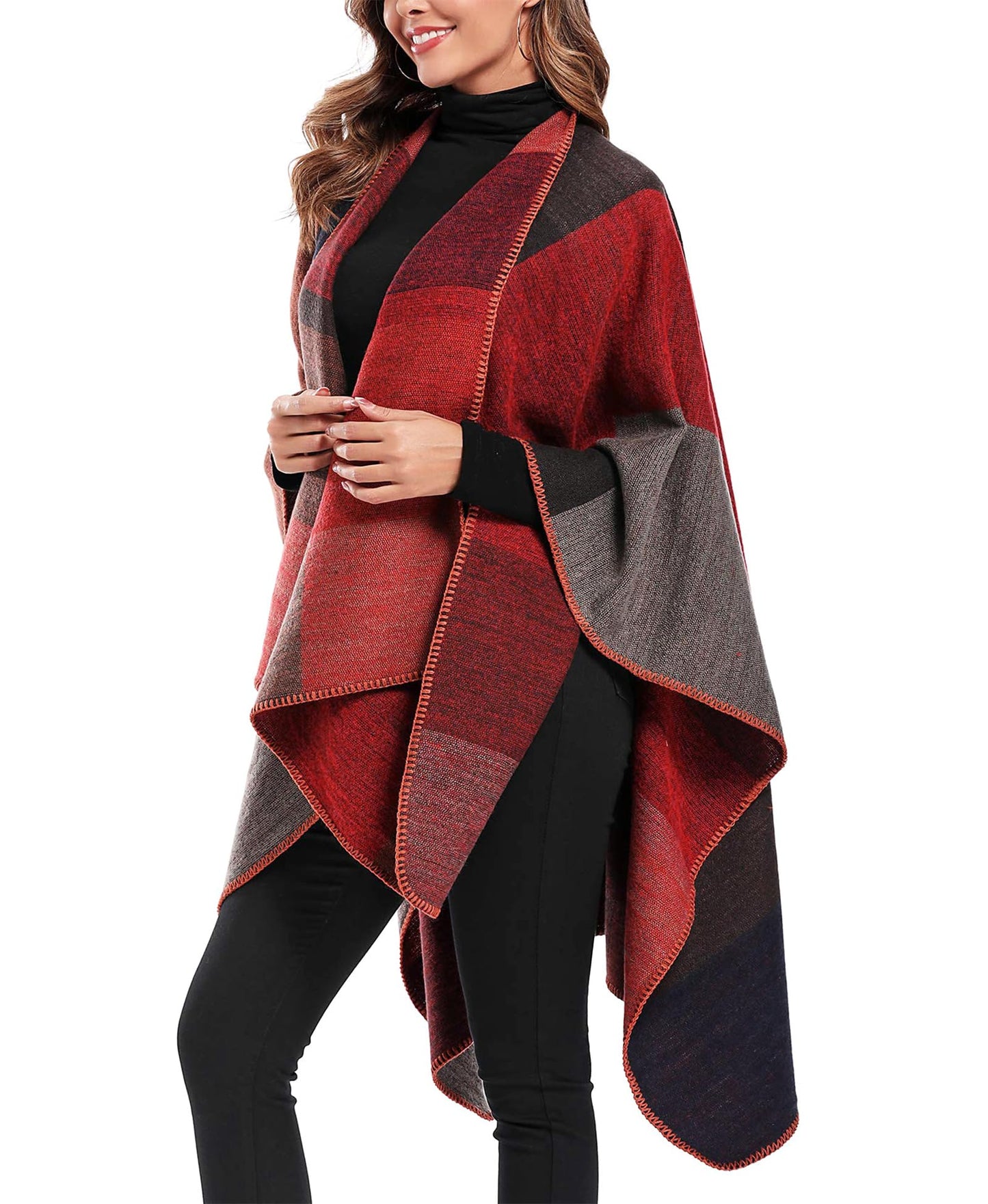 DiaryLook Damen Poncho Schal Winter Cardigan Übergroße Cape Elegant Poncho Für Frauen Umhang Damen Warm Geschenk Für Mutter