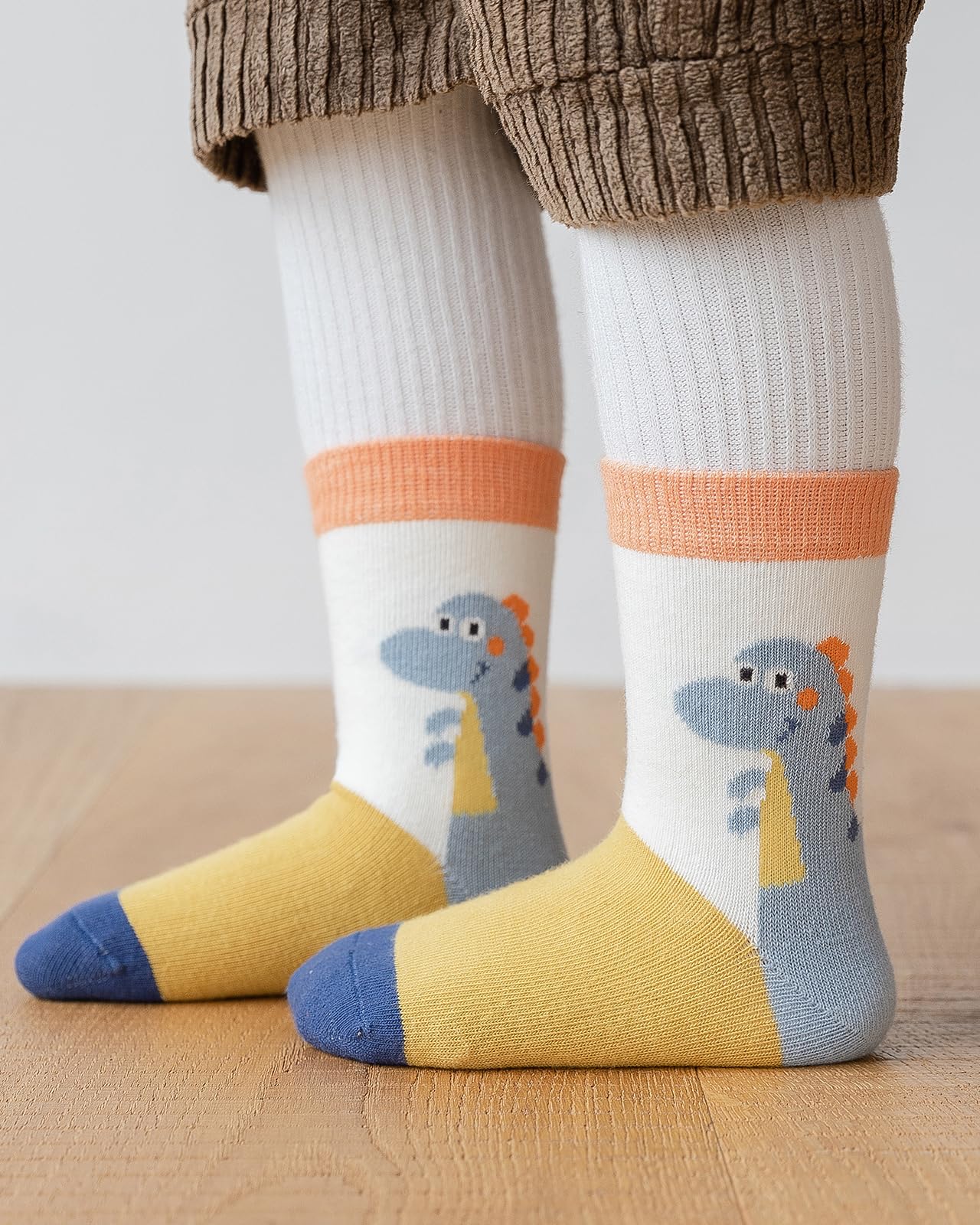Kyopp 5 Paar Stoppersocken Kinder Baumwolle Socken Jungen Mädchen ABS Anti Rutsch Socken Tiermotive 25-37EU