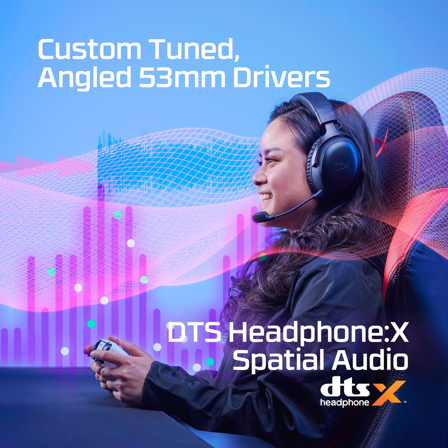 HyperX Cloud III – Kabelgebundenes Gaming-Headset, PC, PS5, Xbox Series X|S, abgewinkelte 53mm-Treiber, DTS, Memory-Schaum, Stabiler Rahmen, ultraklares 10mm-Mikrofon, USB-C, USB-A, 3,5mm, Schwarz
