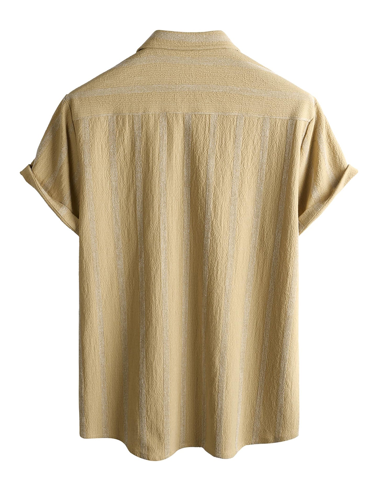 VATPAVE Herren Sommer Gestreifte Hemden Button Down Kurzarm Vintage Strand Hawaii Hemden mit Tasche