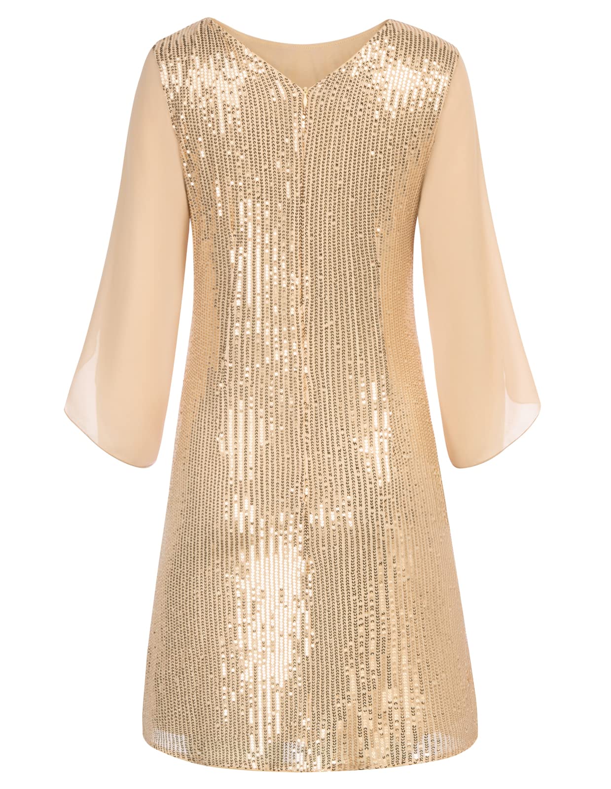 GRACE KARIN Damen Pailletten Kleid 3/4 Ärmel Party Cocktailkleid Club Glitzer Kleid Vintage MidiKleid Festlich Abendkleid
