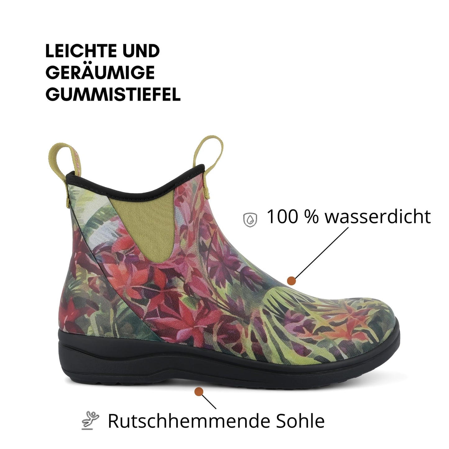 Green Comfort Gummistiefel Damen Halbhoch | Wasserdicht Gummistiefel Damen Kurz für Outdoor und Garten