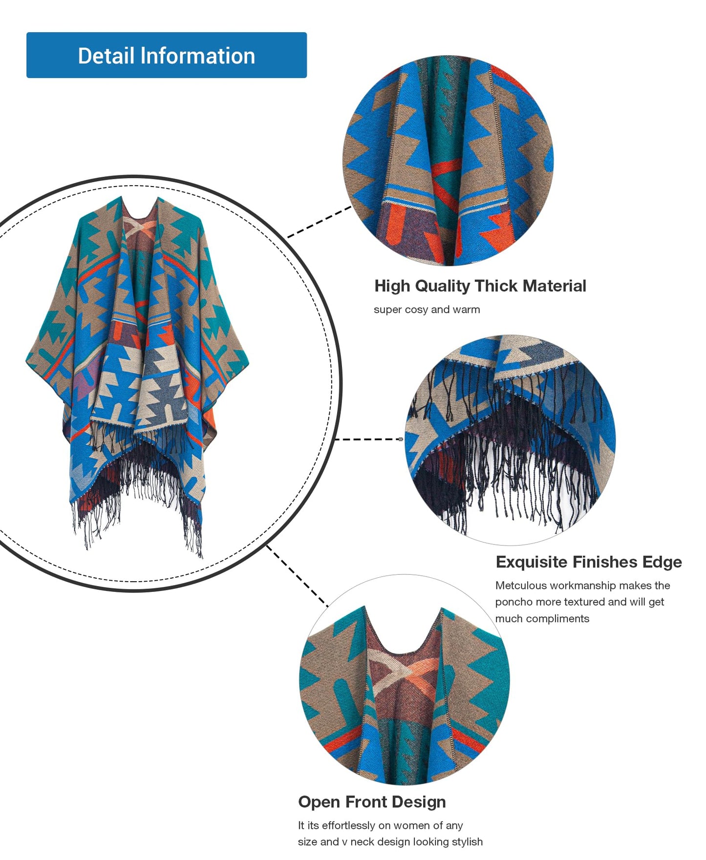 DiaryLook Damen Poncho Schal Winter Cardigan Übergroße Cape Elegant Poncho Für Frauen Umhang Damen Warm Geschenk Für Mutter