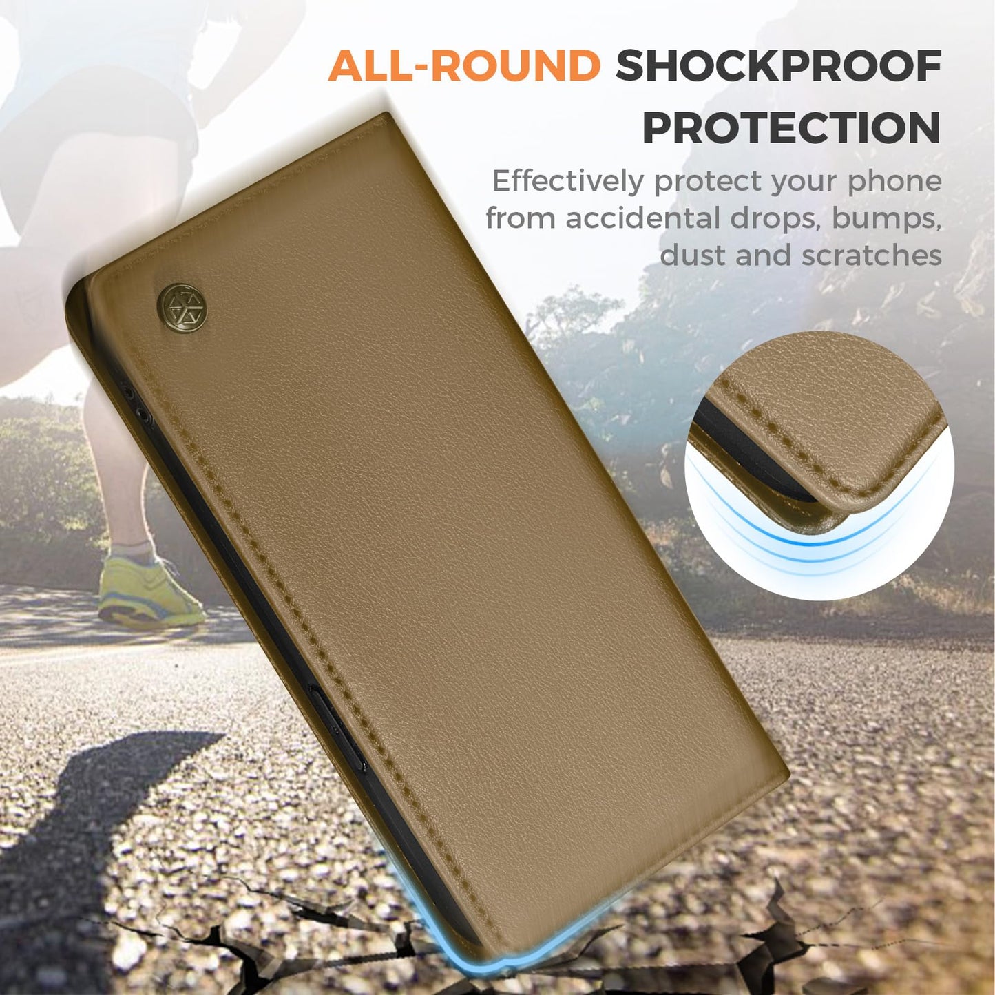 GUCASBE Handyhülle für Samsung Galaxy S24 Ultra Hülle, Premium Lederhülle Klappbar Flip Case RFID Schutzhülle Kartenfach Standfunktion Klapphülle Handytasche für Samsung Galaxy S24 Ultra - Schwarz