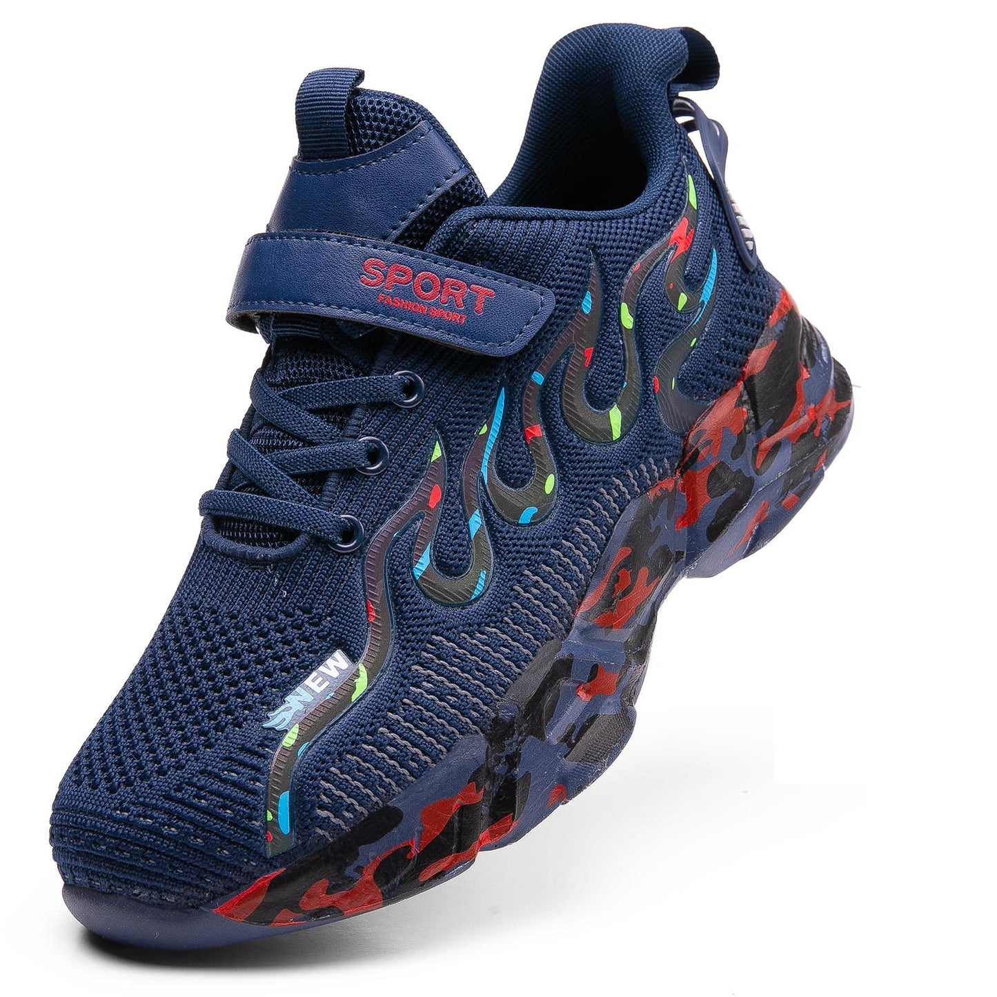 Qvxkd Turnschuhe Mädchen Schuhe turanschuhe Jungen Hallenschuhe Junge Sportschuhe Kinder Mesh Atmungsaktiv Kinderschuhe Outdoor Laufschuhe Sneaker Klettverschluss Wanderschuhe 28EU-39EU