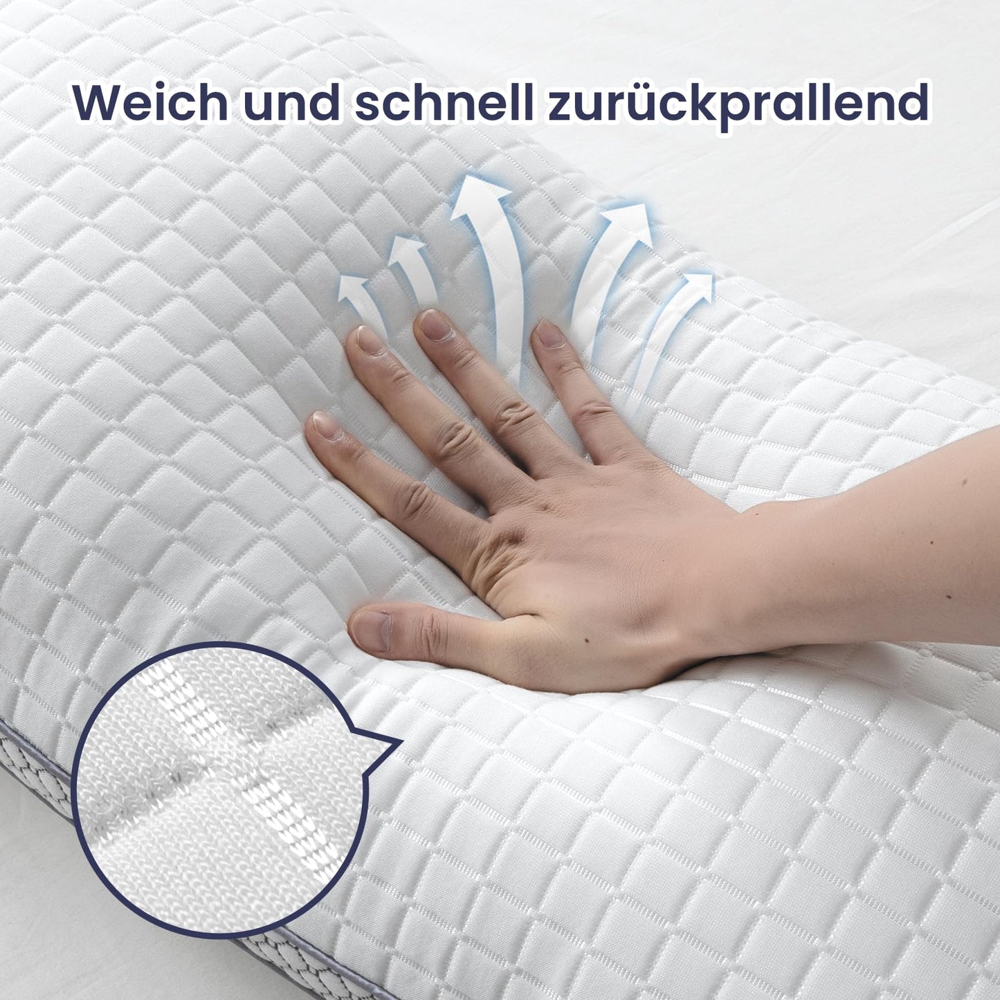 BedStory kopfkissen 40x80,Verstellbare Faserfüllung Kissen mit reißverschluss, Hotel Kissen 2er Set aus 950g x 2 mikrofaser, Waschbares nackenkissen für Allergiker, Seitenschläfer und Rückenschläfer