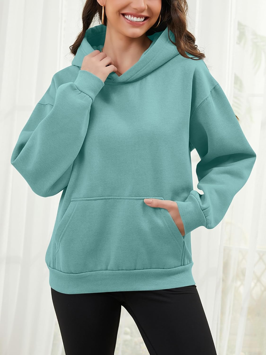 Tincini Hoodie Women's Oversize Pullover Winter Long Sleeve Fleece Hoodie Lined Jumper Sweatshirt with Hoodie Casual Hoodie with Hood