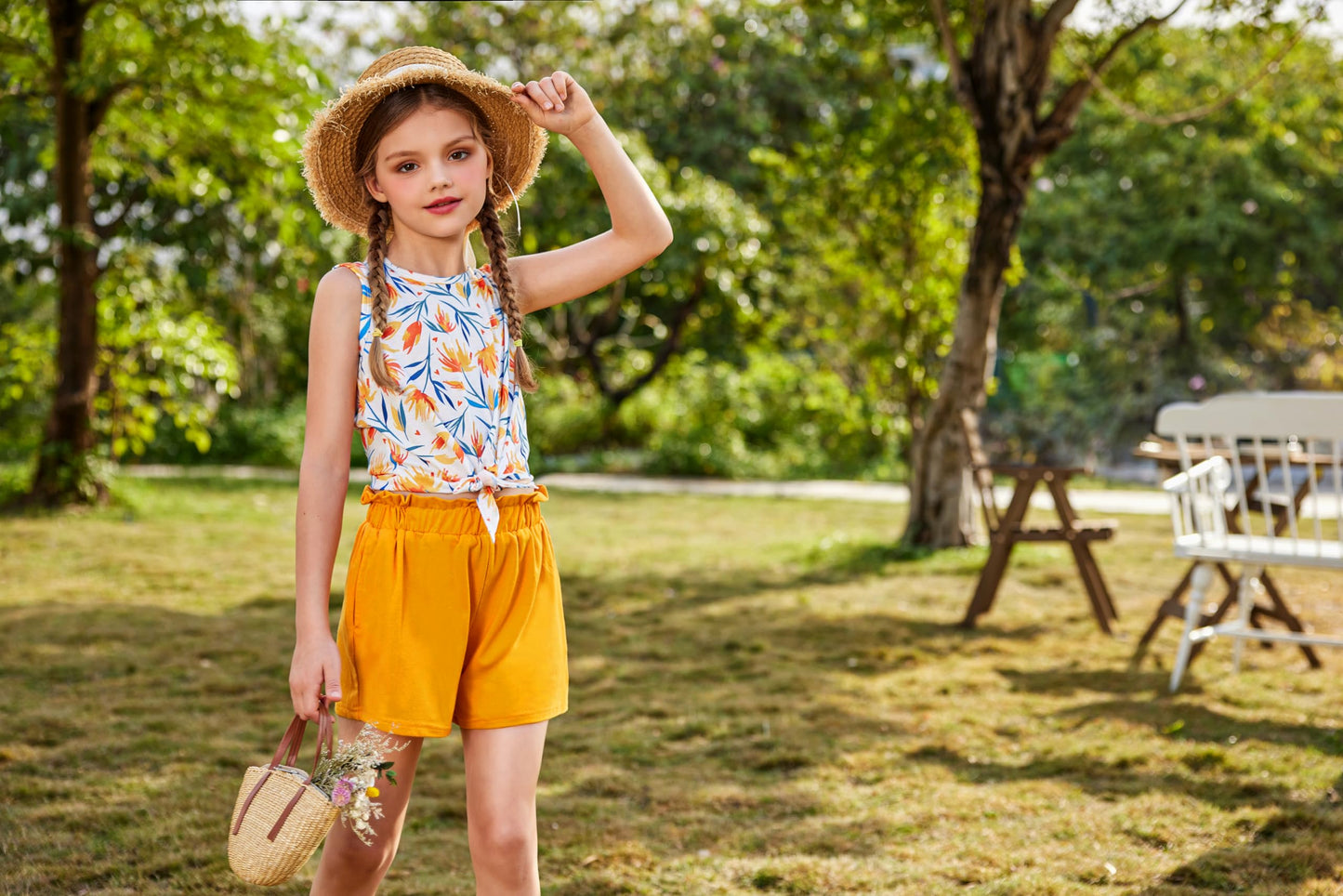 Arshiner Mädchen Tanktops mit Shorts Set Kinder Sommer Bekleidungssets Lässige Mode Ärmelloses T-Shirts Kleidung Sets für Mädchen