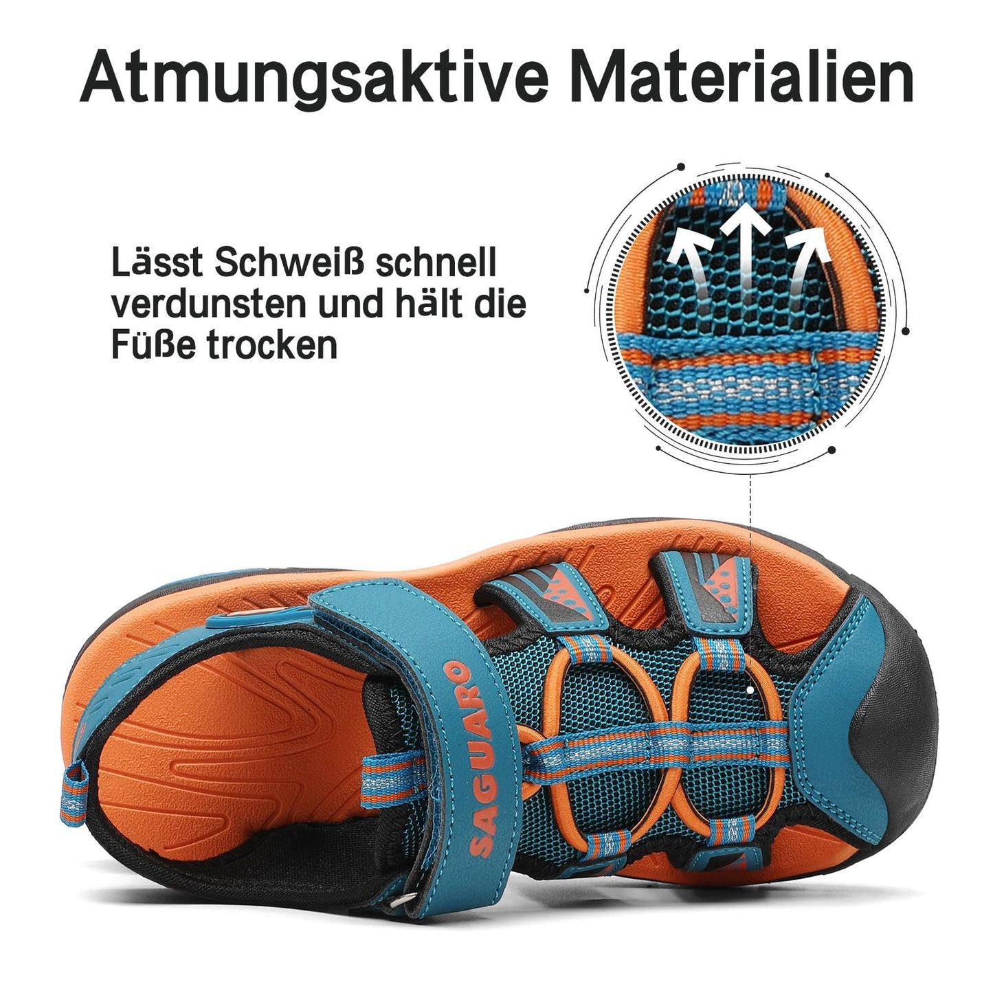 SAGUARO Kinder Sandalen für Jungen Mädchen Trekkingandalen Atmungsaktiv Rutschfest Wandersandalen