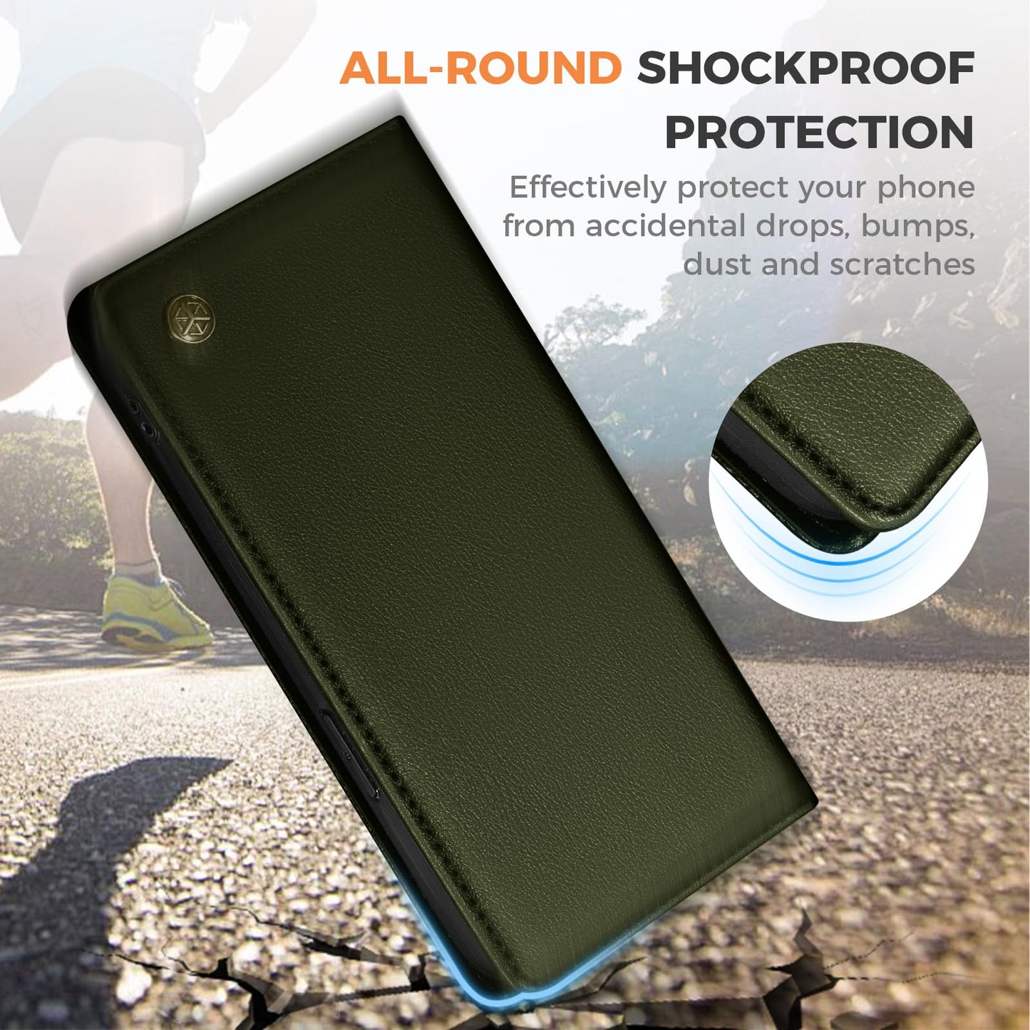 GUCASBE Handyhülle für Samsung Galaxy S24 Ultra Hülle, Premium Lederhülle Klappbar Flip Case RFID Schutzhülle Kartenfach Standfunktion Klapphülle Handytasche für Samsung Galaxy S24 Ultra - Schwarz