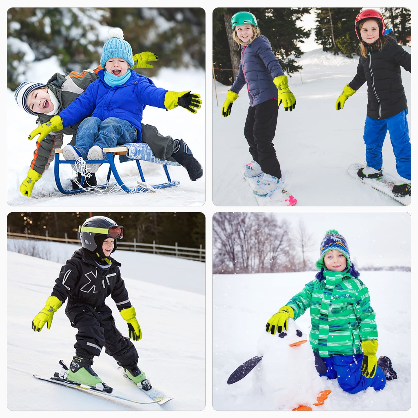 ThxToms Children's Ski Gloves, Winter Ski Gloves, -15°C, Windproof, Waterproof, Warm, Oxford Palm, Thickened for Cold Weather, Outdoor Sports, Snowboarding, Skiing, for Boys and Girls