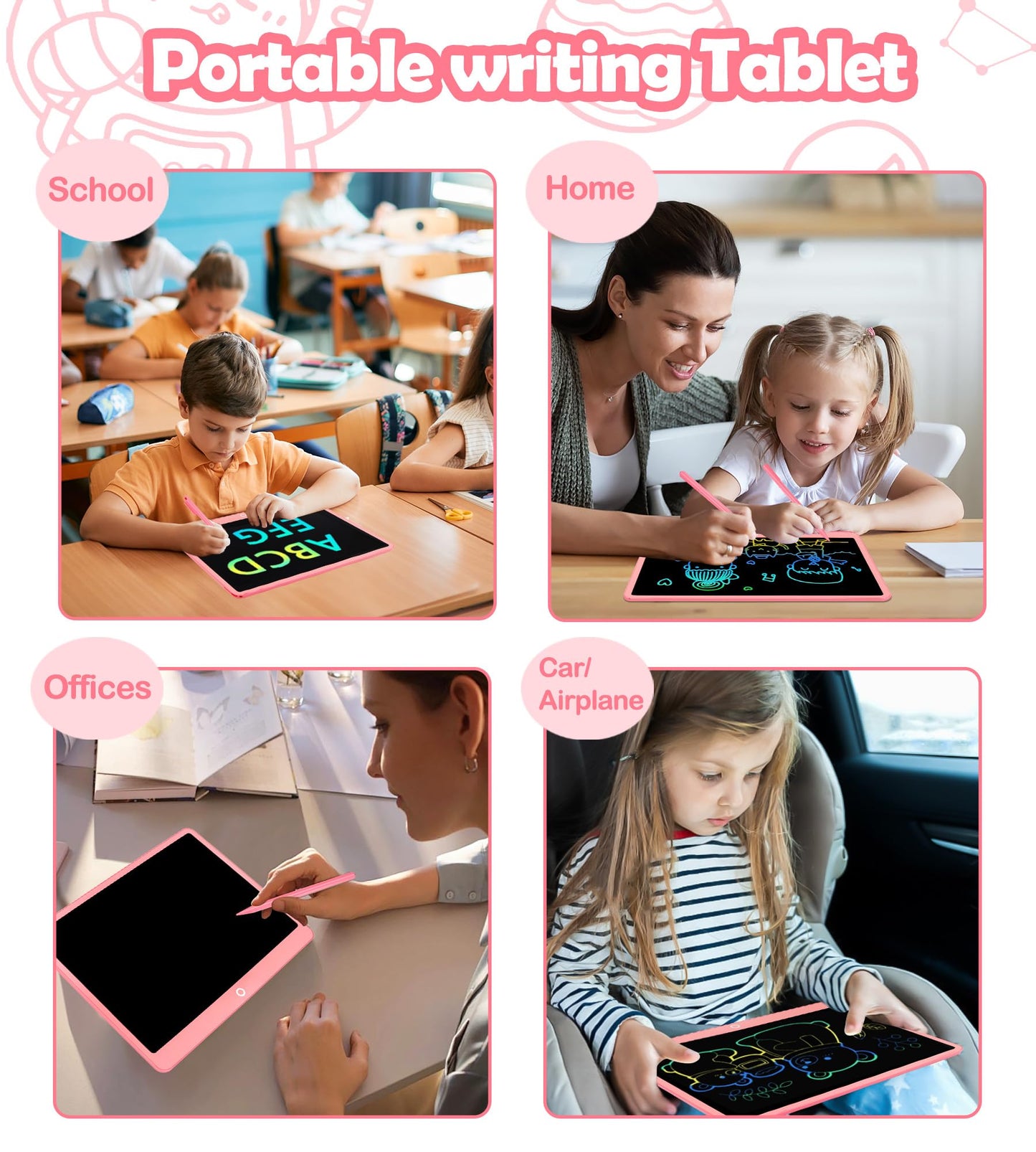 Colourful LCD Writing Board Children 16 Inch Painting Board Magic Board Digital Drawing Writing Tablet Electronic Graphic Tablet 3-12 Year Old Girls Boys Children's Toy Gifts