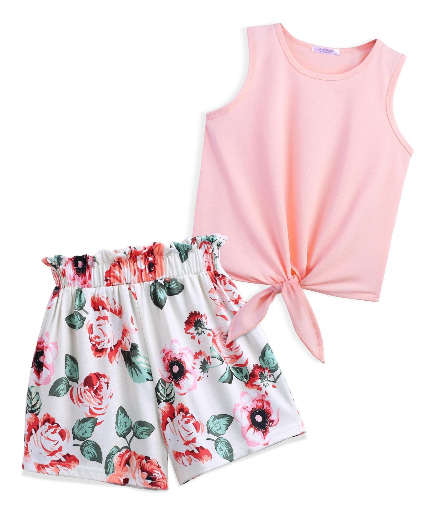 Arshiner Mädchen Tanktops mit Shorts Set Kinder Sommer Bekleidungssets Lässige Mode Ärmelloses T-Shirts Kleidung Sets für Mädchen