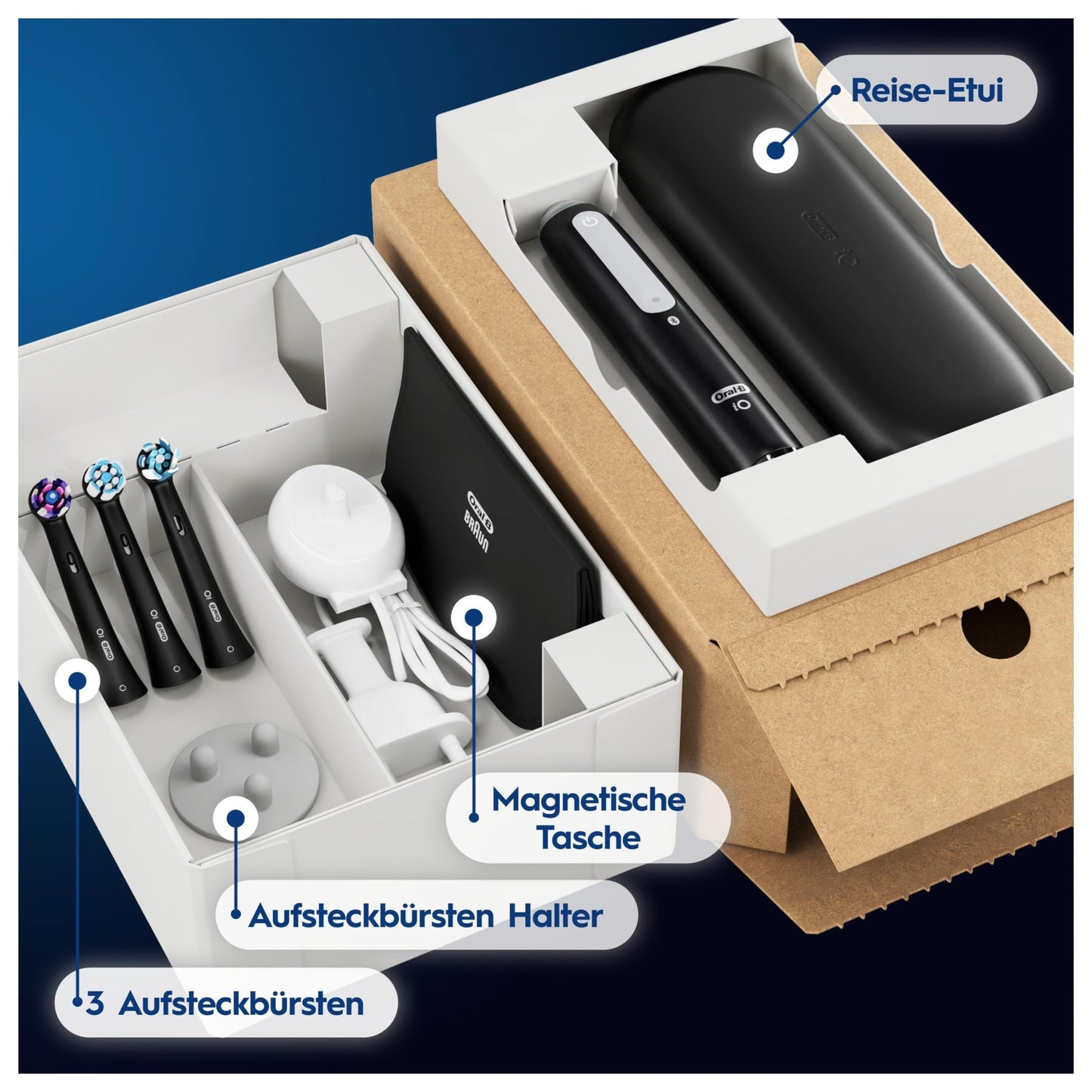 Oral-B iO Series 4 Plus Edition Elektrische Zahnbürste/Electric Toothbrush, PLUS 3 Aufsteckbürsten, Magnet-Etui, 4 Putzmodi, matt black, Designed by Braun,TESTSIEGER Stiftung Warentest (12/2023)