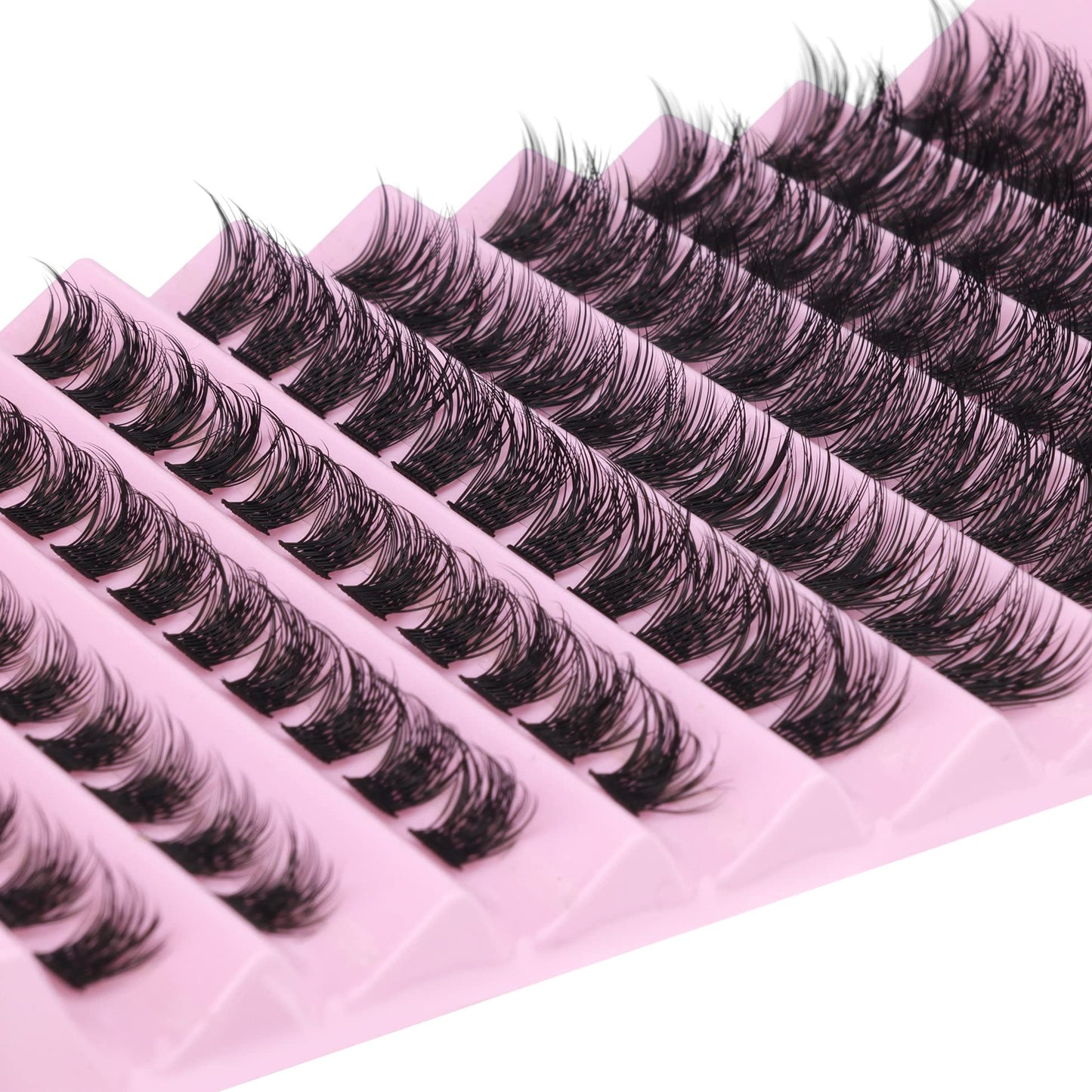 Wimpern Extensions Set Künstliche Wimpern Natürliche DIY Wimpernverlängerung Cluster Wimpern 16MM Individuelle Lashes Kit 40D Nerz Wimpern Fluffy mit Lash Bond und Seal Lash Tweezers